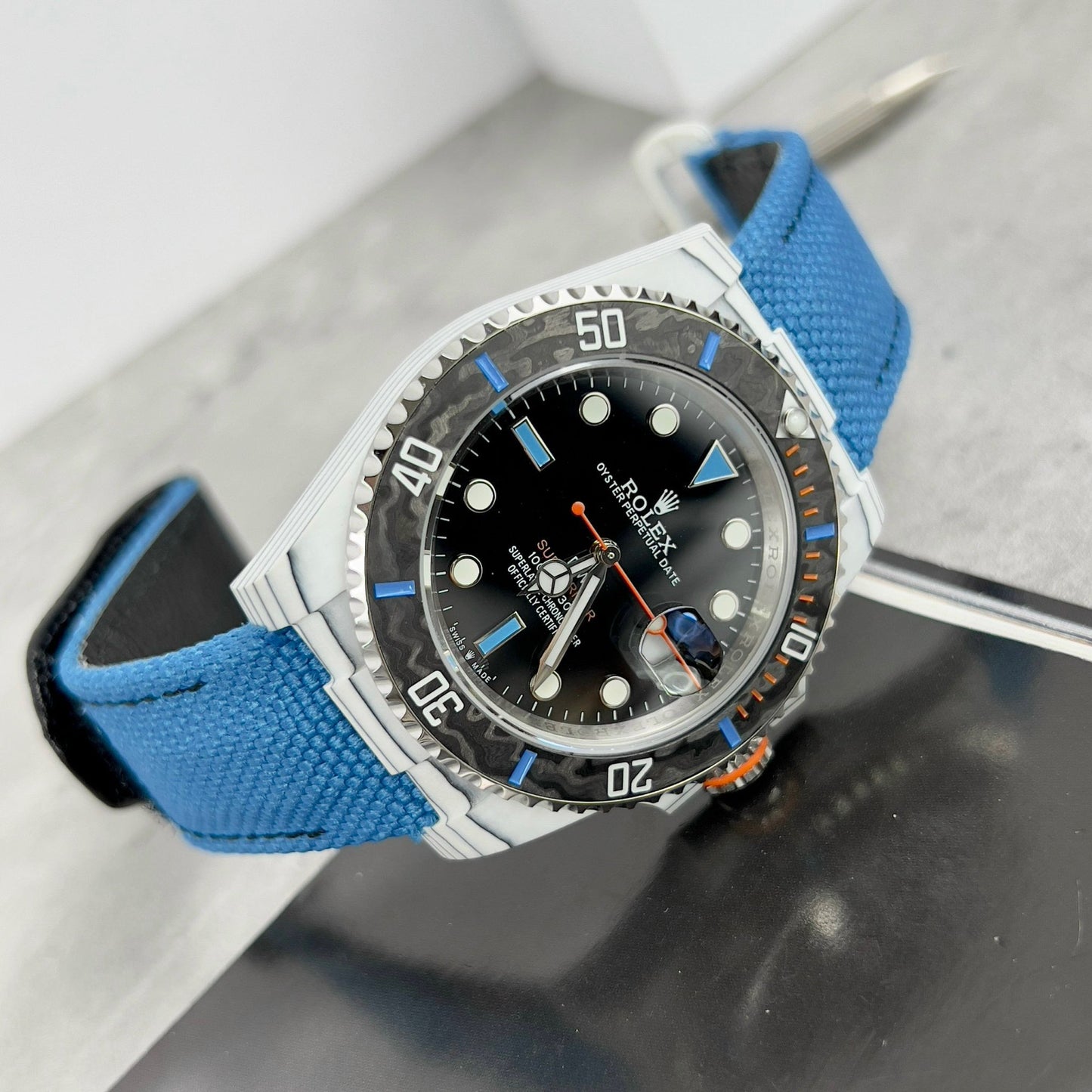 Rolex GMT-MASTER II Diw 1:1 Best Edition Blue Fabric Strap Black Dial