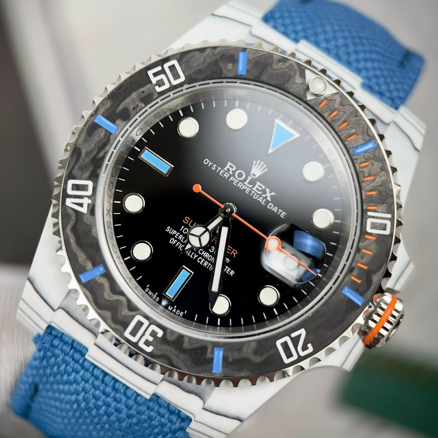 Rolex GMT-MASTER II Diw 1:1 Best Edition Blue Fabric Strap Black Dial