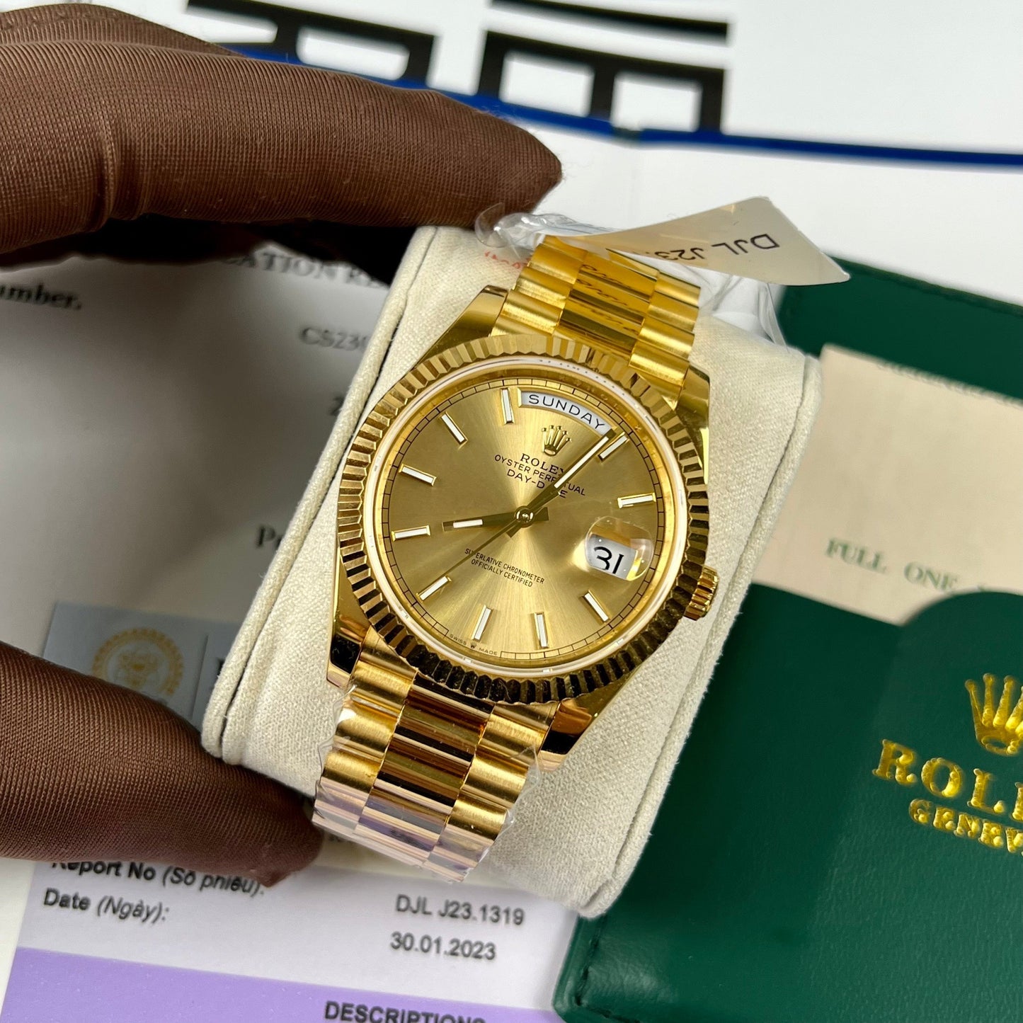 Rolex Day-Date 40 mm 228238-0003 revêtu d'or jaune 18 carats Meilleure édition 1:1 130 grammes