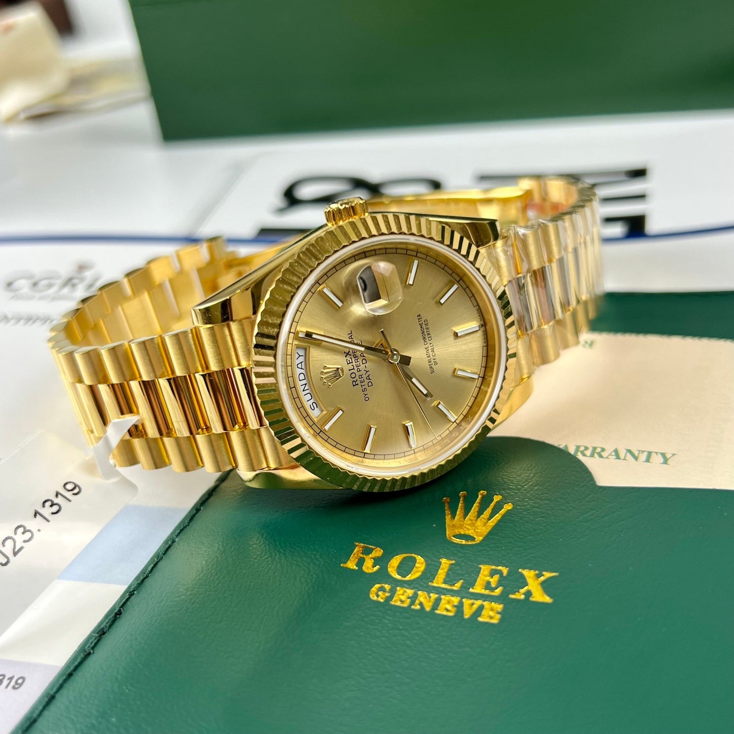 Rolex Day-Date 40 mm 228238-0003 revêtu d'or jaune 18 carats Meilleure édition 1:1 130 grammes