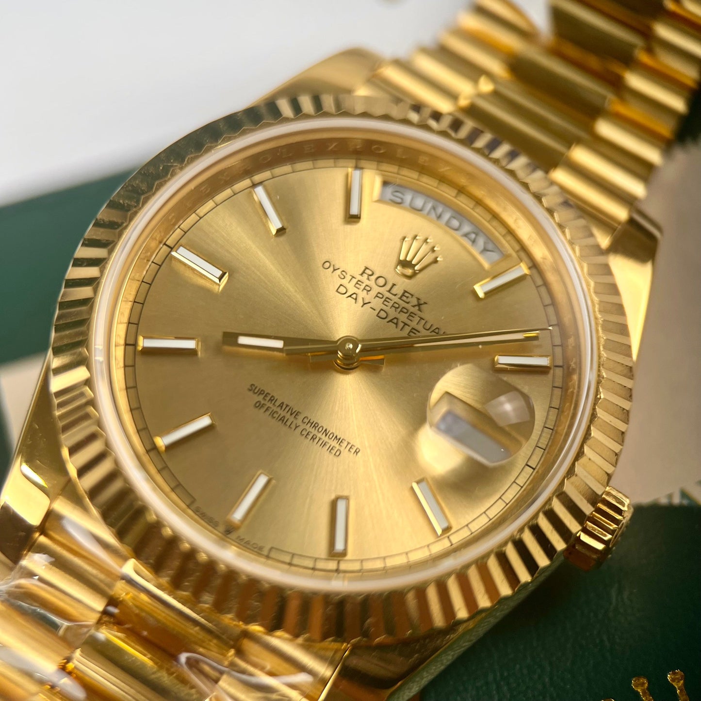 Rolex Day-Date 40 mm 228238-0003 revêtu d'or jaune 18 carats Meilleure édition 1:1 130 grammes