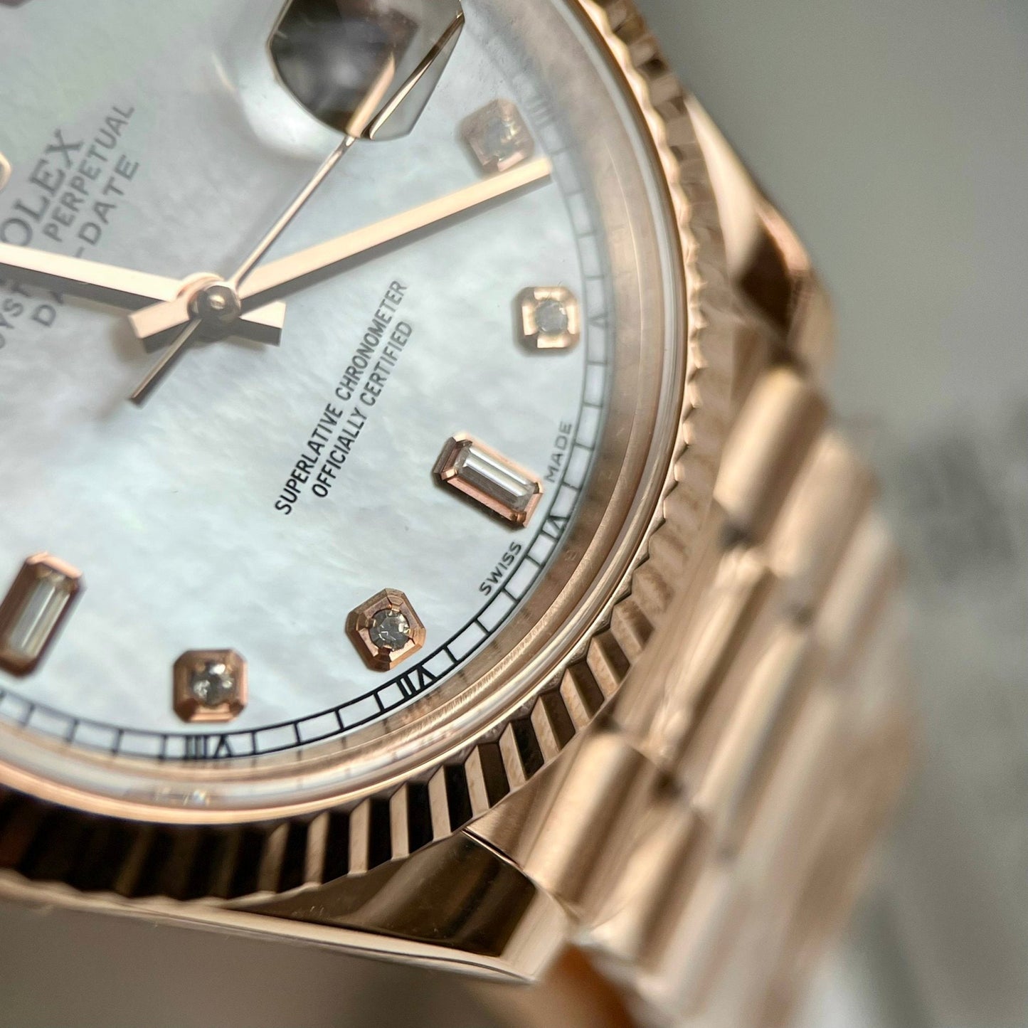 Rolex Day-Date 36 mm M128235-0029 La mejor edición 1:1 recubierto de oro rosa de 18 k 130 gramos