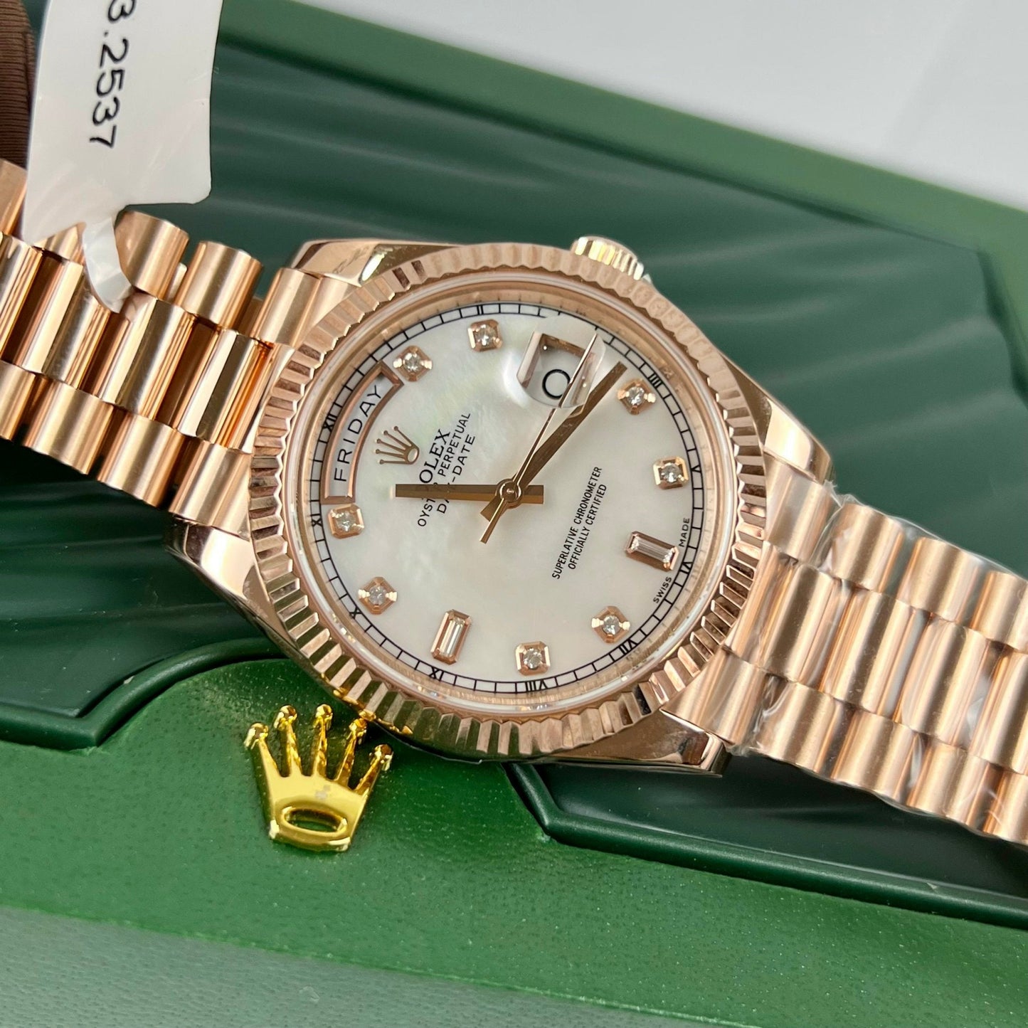 Rolex Day-Date 36 mm M128235-0029 La mejor edición 1:1 recubierto de oro rosa de 18 k 130 gramos