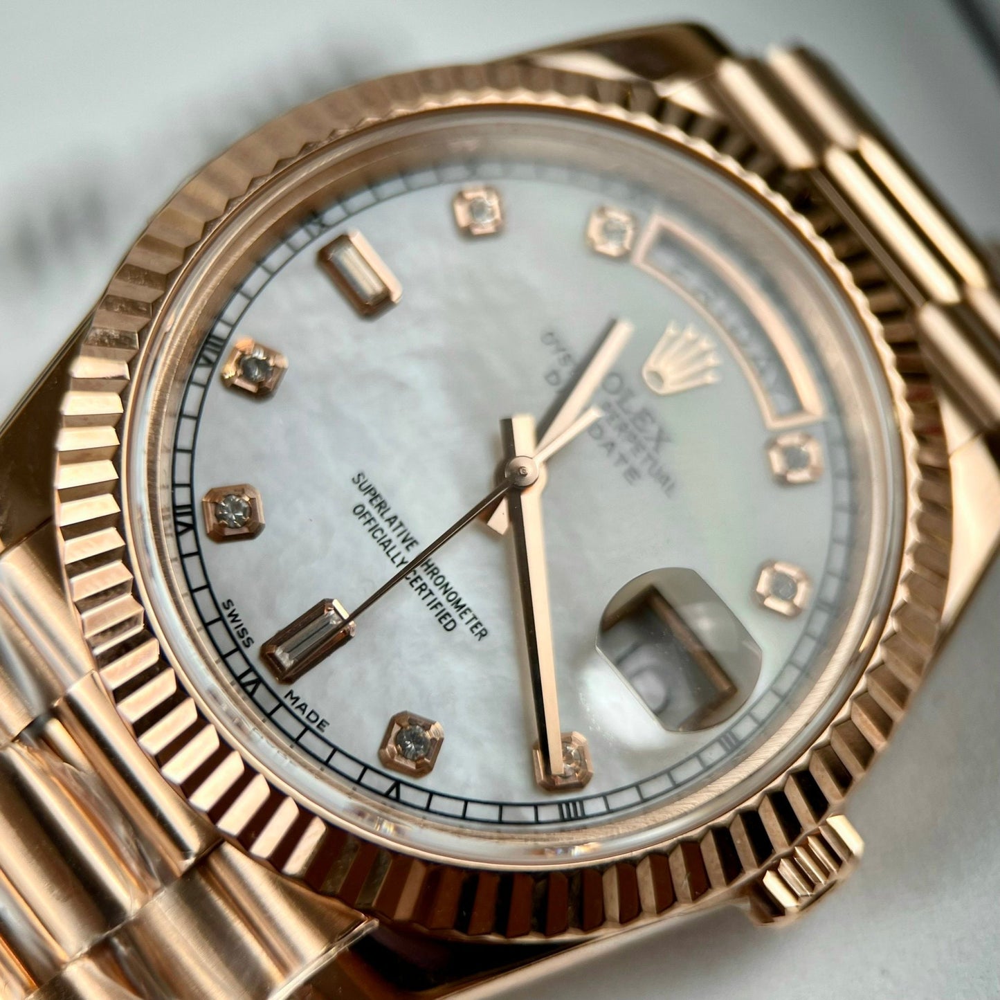 Rolex Day-Date 36 mm M128235-0029 La mejor edición 1:1 recubierto de oro rosa de 18 k 130 gramos