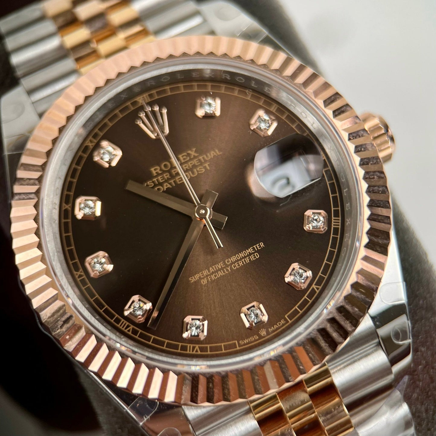 Rolex Datejust 41 mm 126331-0004 Schokoladenzifferblatt, individuell 18 Karat Gold gefüllt, beste 1:1-Edition