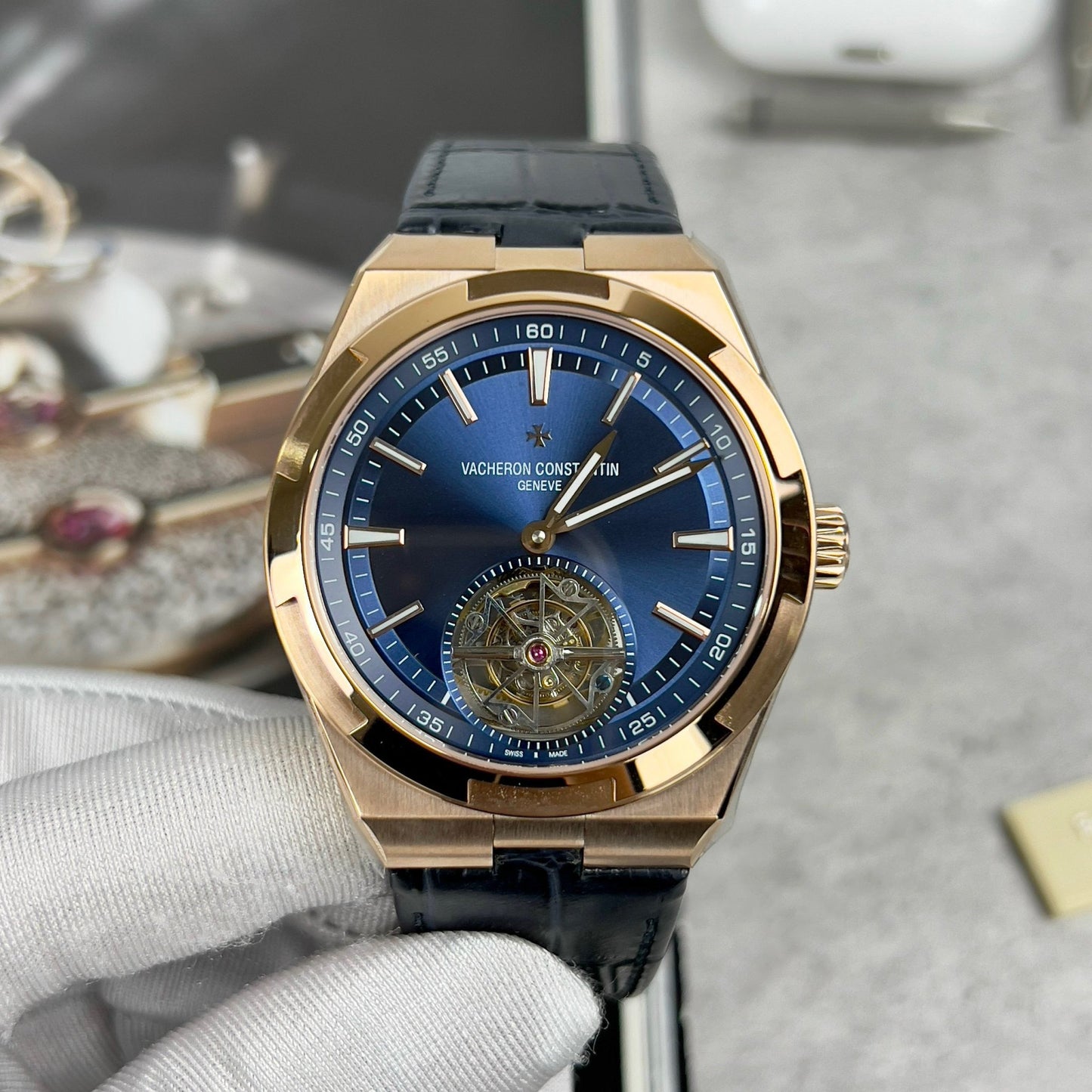 Vacheron Constantin Overseas Tourbillon 6000V/110R-B733 1:1 Meilleure édition BBR Factory Bracelet Bleu