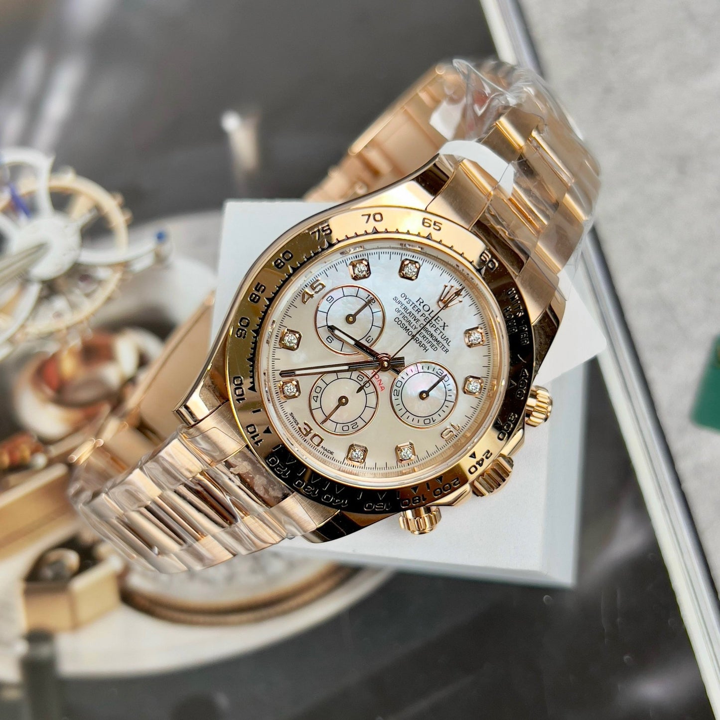 Rolex Daytona Cosmograph with Mother of Pearl Dial 40mm 116528 custom 18k gold filled Best 1:1 Edition