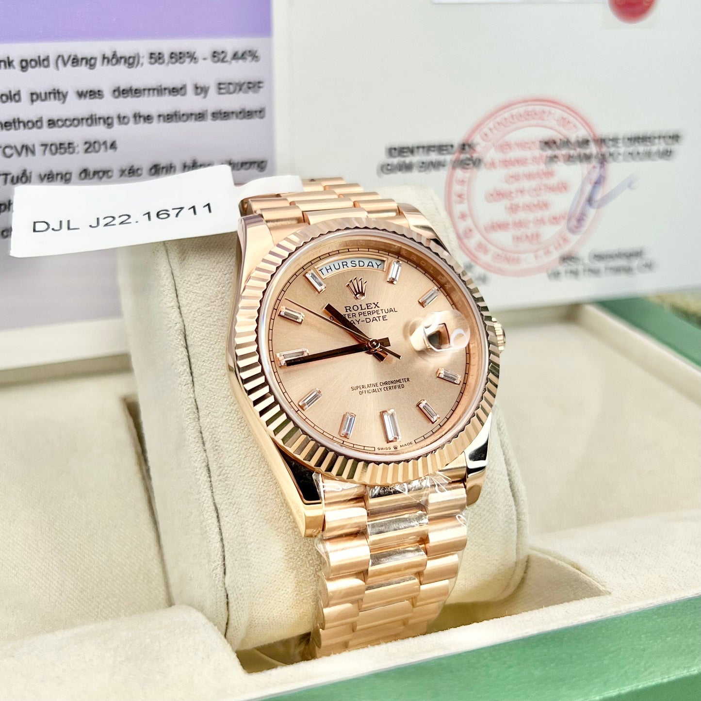 Rolex Day-Date 40 Roségold 228235 Champagner Gold gefüllt 18 Karat aus der GM-Fabrik