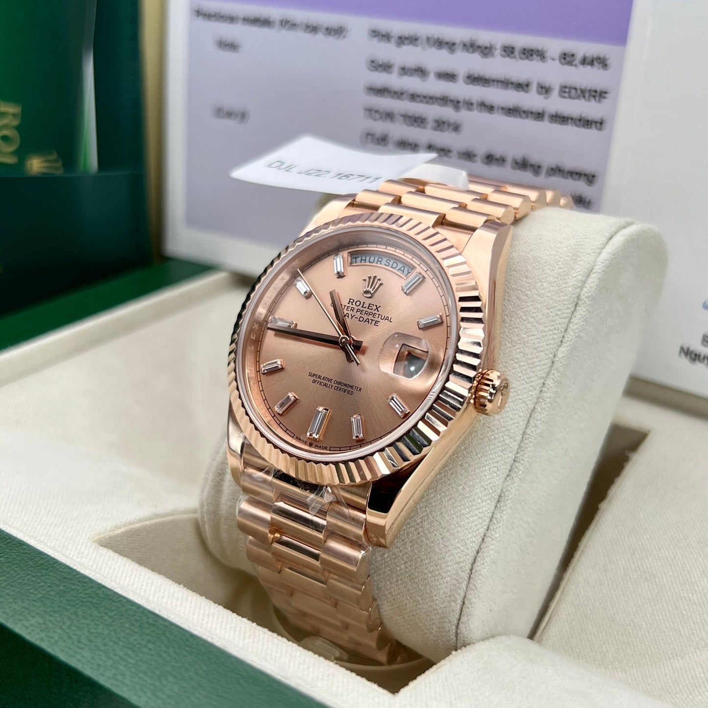 Rolex Day-Date 40 Roségold 228235 Champagner Gold gefüllt 18 Karat aus der GM-Fabrik