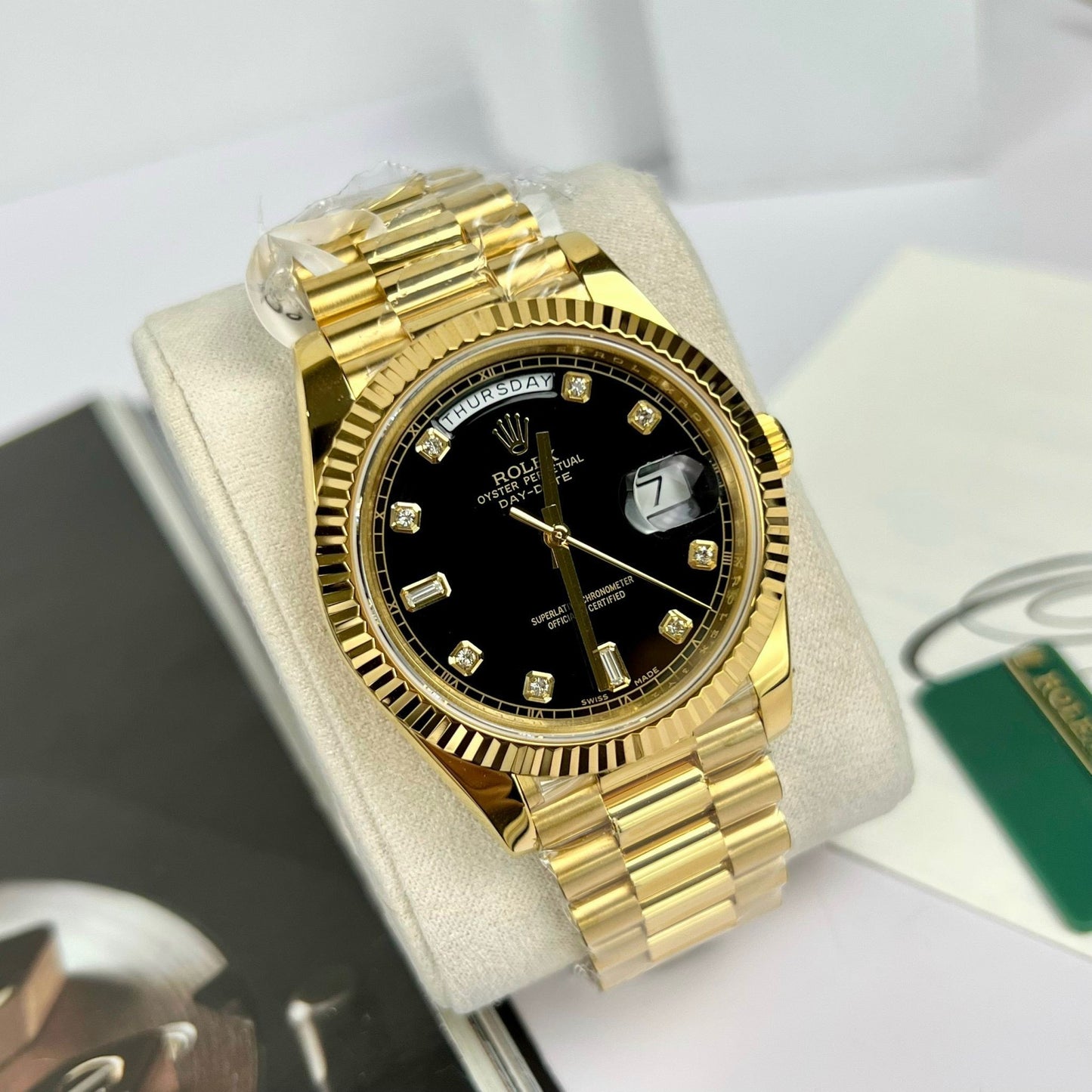 Rolex Day-Date 36 Gold Watch 118238-0111 Banhado a ouro 18k com 130 gramas da GM Factory