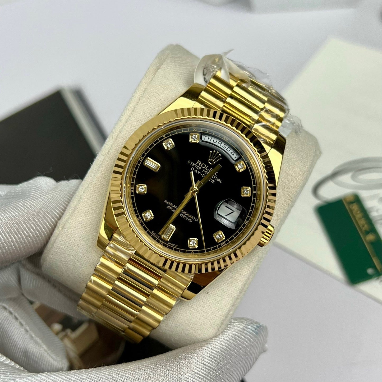 Rolex Day-Date 36 Gold Watch 118238-0111 Banhado a ouro 18k com 130 gramas da GM Factory