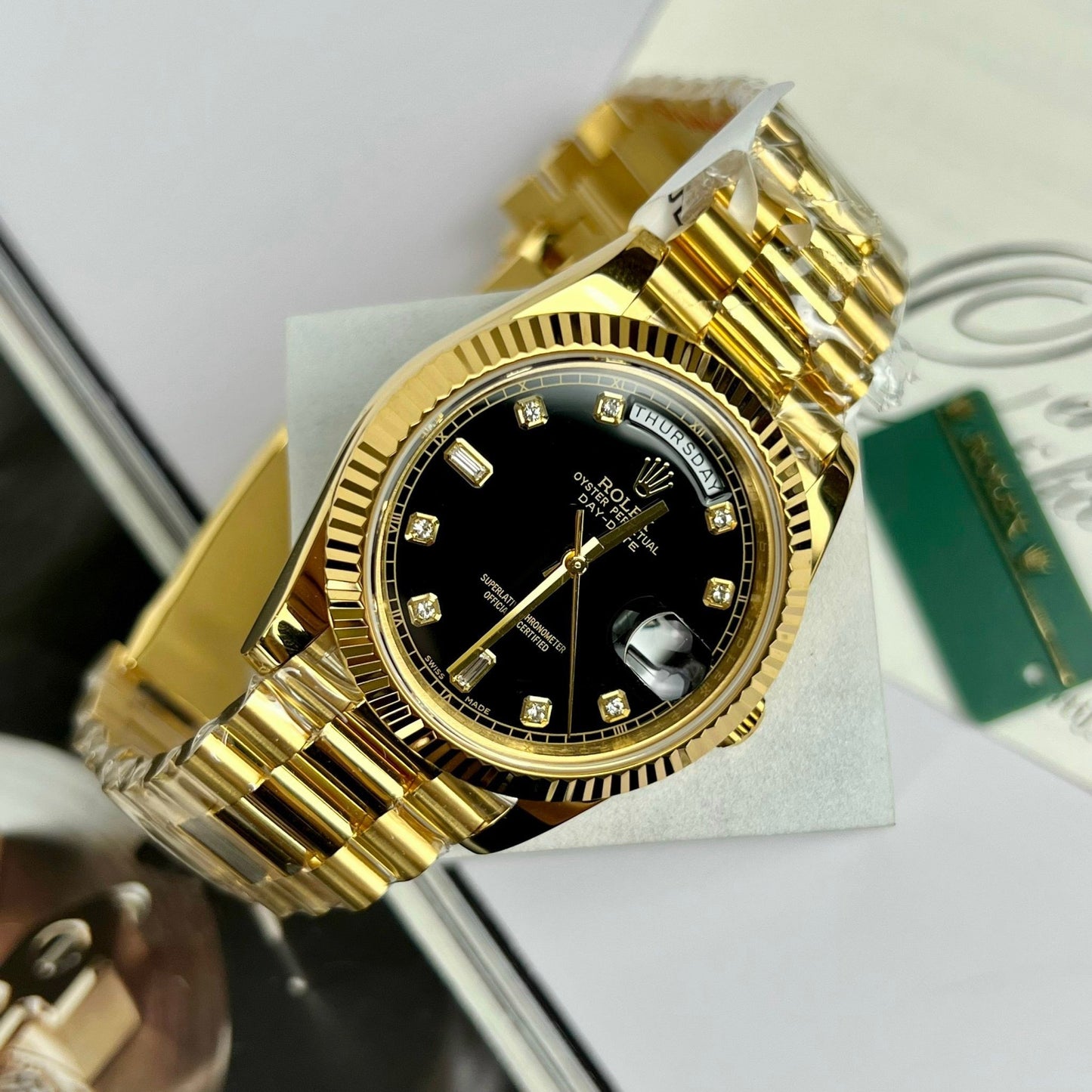 Rolex Day-Date 36 Gold Watch 118238-0111 Banhado a ouro 18k com 130 gramas da GM Factory