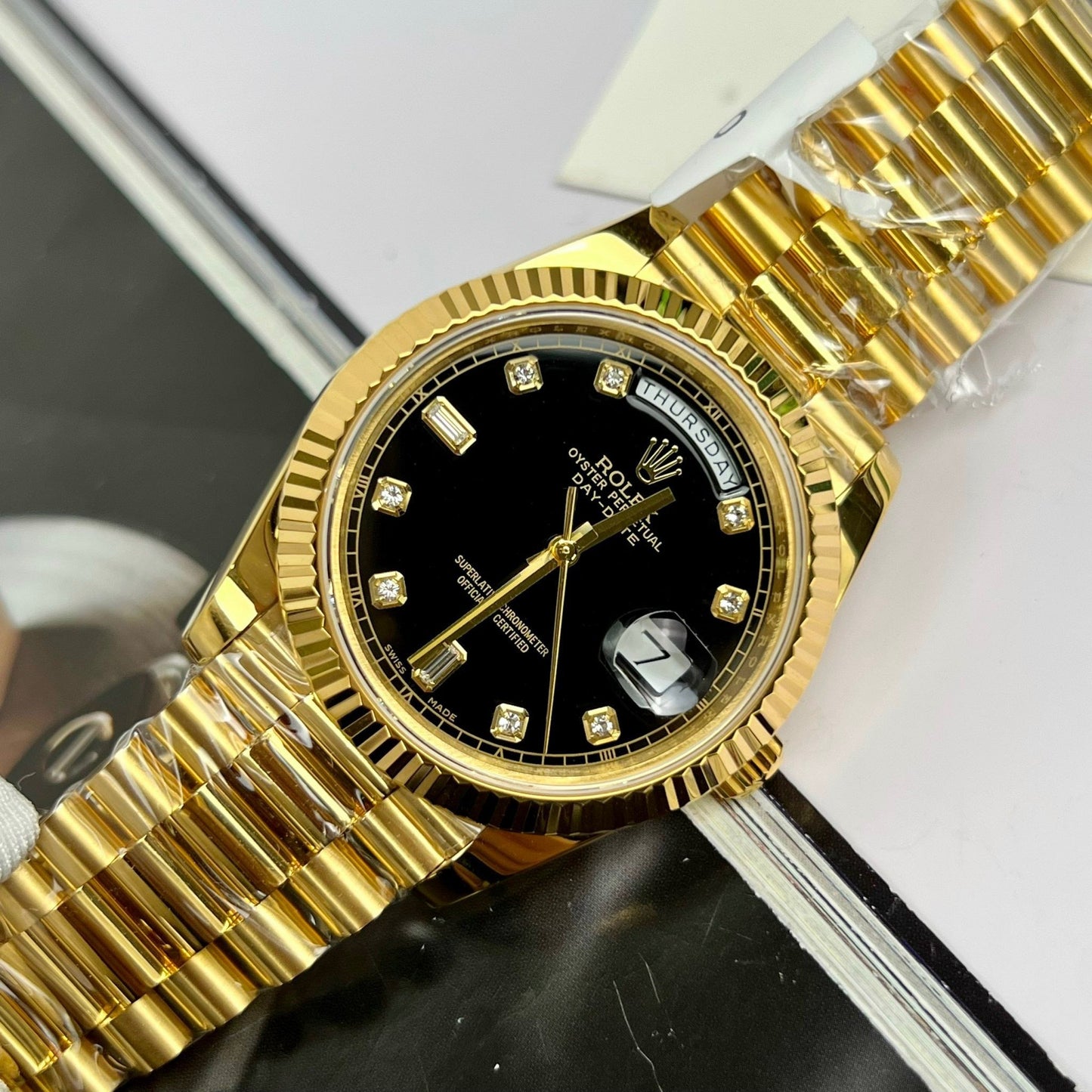 Rolex Day-Date 36 Gold Watch 118238-0111 Banhado a ouro 18k com 130 gramas da GM Factory