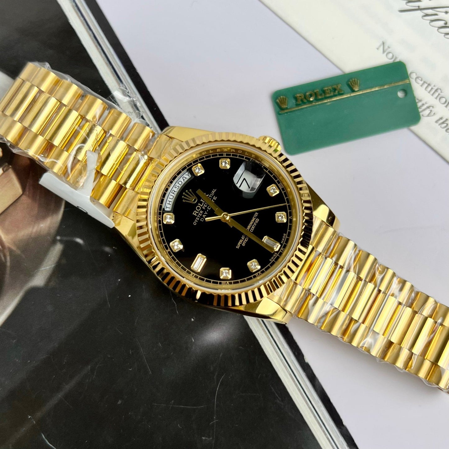 Rolex Day-Date 36 Gold Watch 118238-0111 Banhado a ouro 18k com 130 gramas da GM Factory