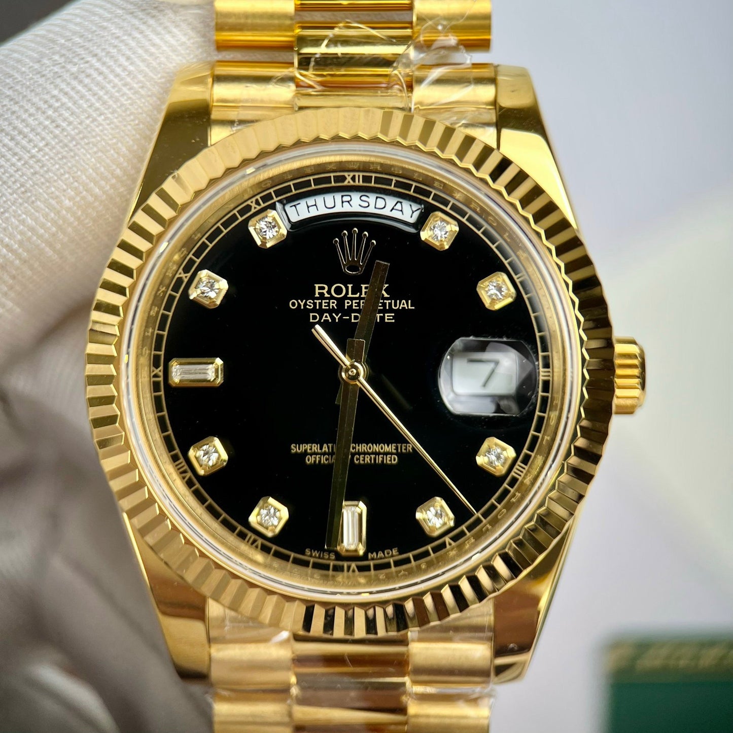 Rolex Day-Date 36 Gold Watch 118238-0111 Banhado a ouro 18k com 130 gramas da GM Factory