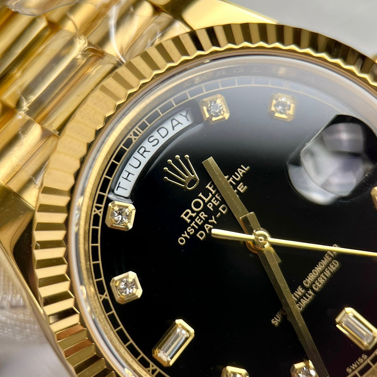 Rolex Day-Date 36 Gold Watch 118238-0111 Banhado a ouro 18k com 130 gramas da GM Factory