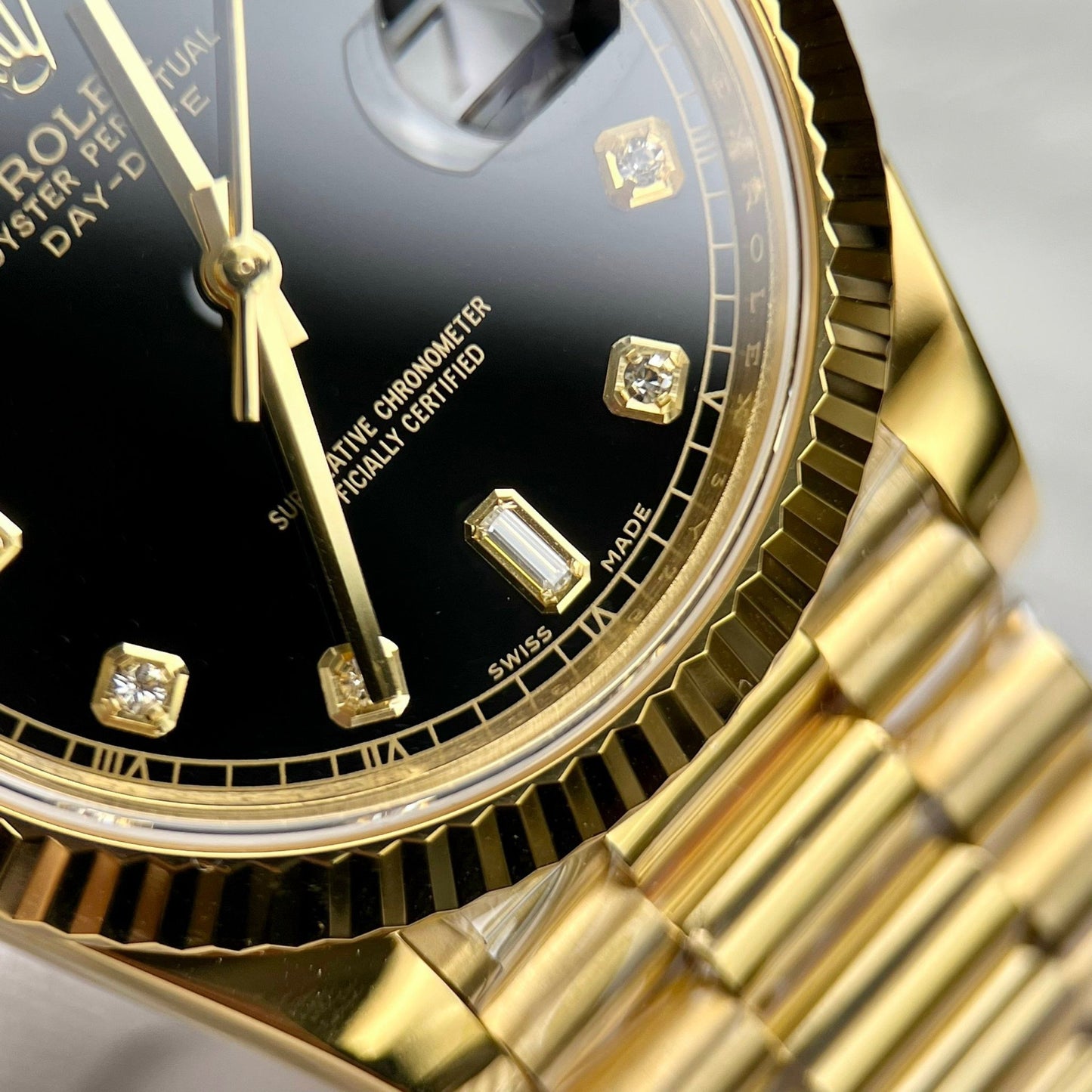 Rolex Day-Date 36 Gold Watch 118238-0111 Banhado a ouro 18k com 130 gramas da GM Factory