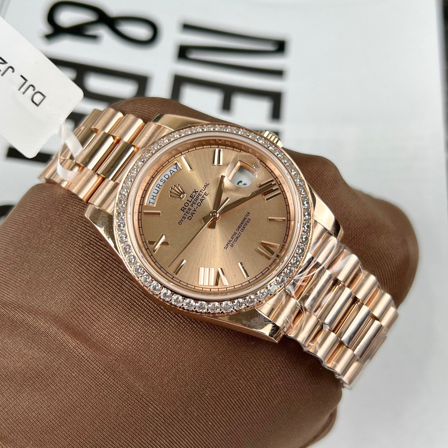 Rolex Oyster Day-Date 40mm 228235 beschichtet 18k Roségold Beste 1:1 Edition 130 Gramm Moissanit-Lünette