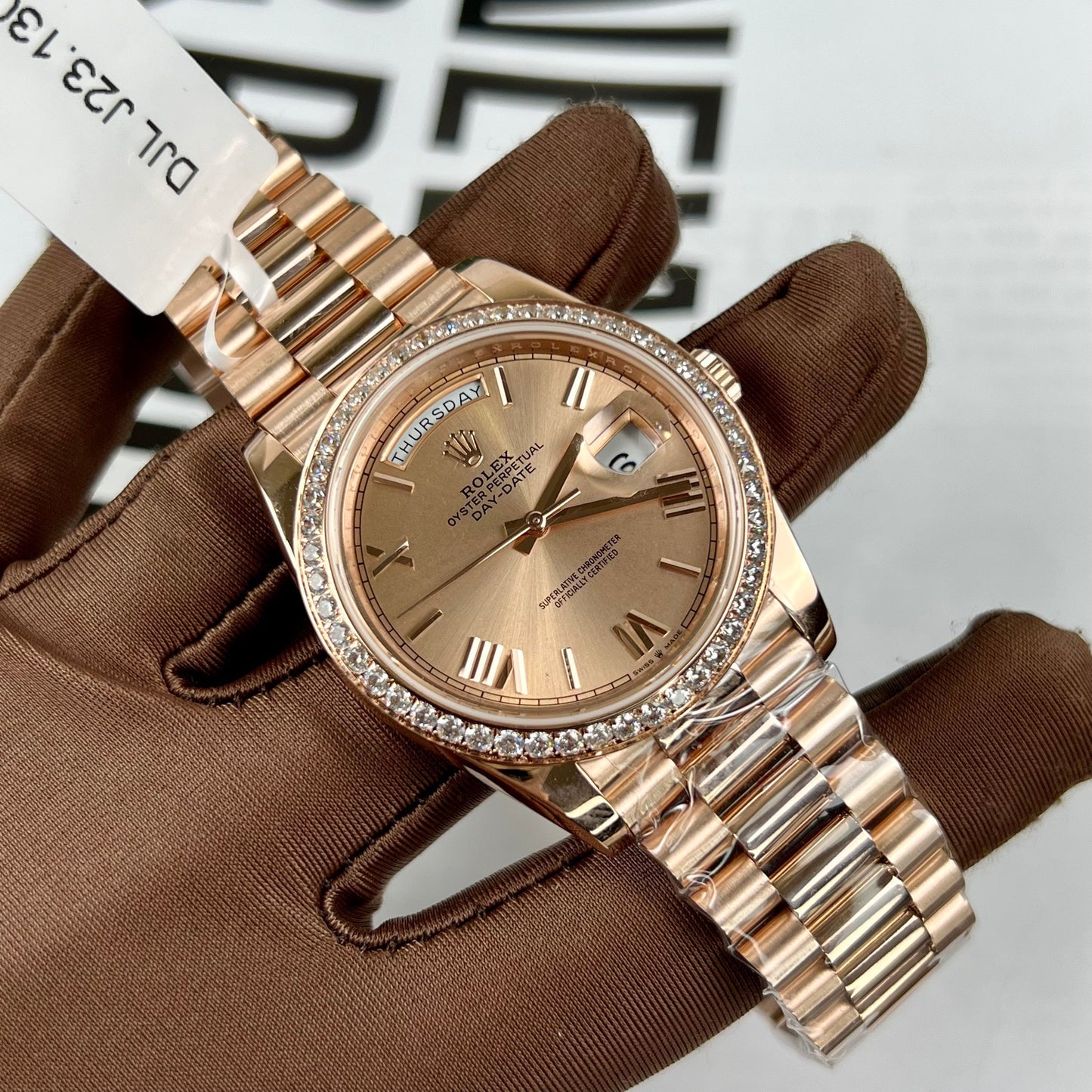 Rolex Oyster Day-Date 40mm 228235 beschichtet 18k Roségold Beste 1:1 Edition 130 Gramm Moissanit-Lünette