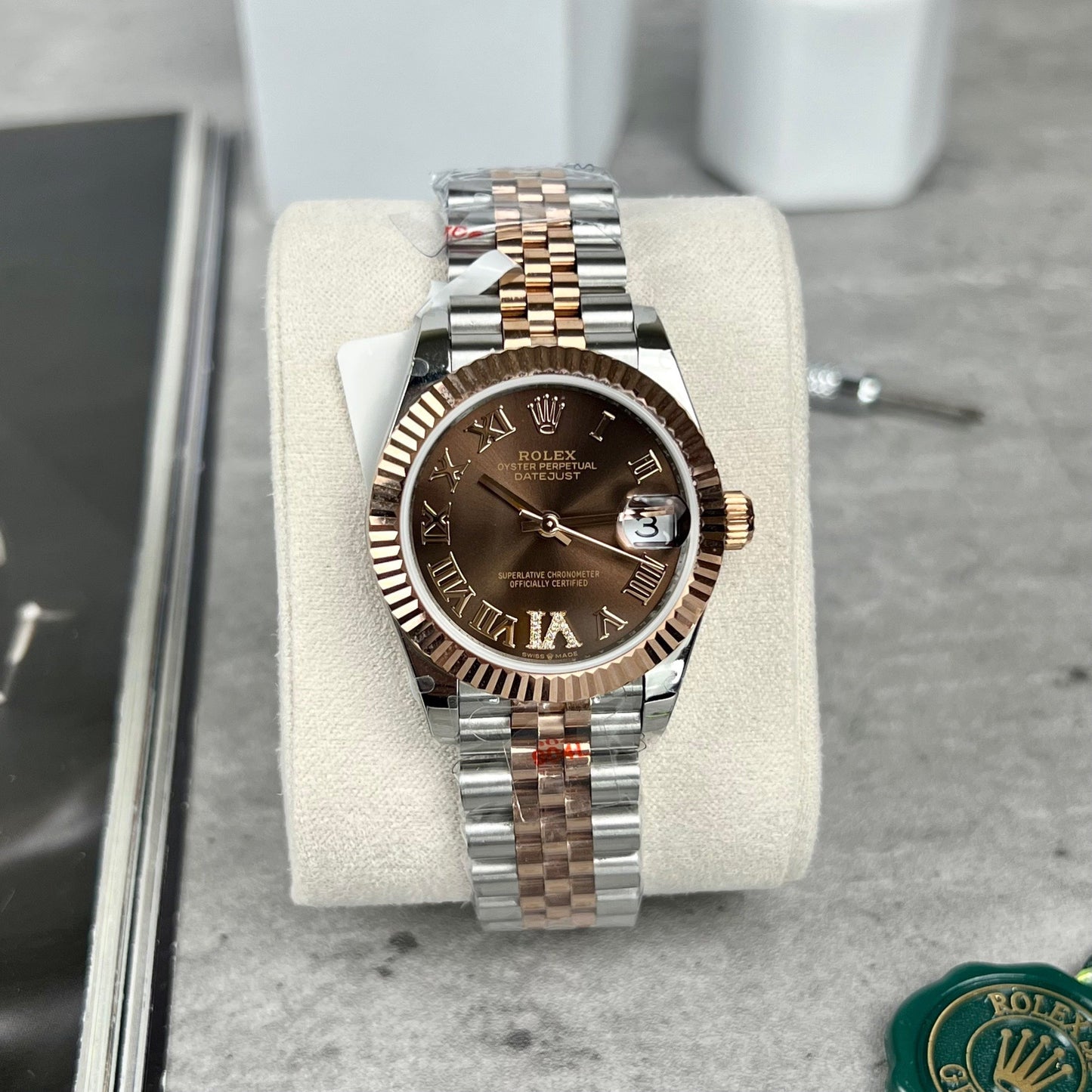 Rolex Datejust 31 Uhr mit schokoladenbraunem Zifferblatt 178271, beste 1:1-Edition, 18 Karat beschichtetes Roségold, GM