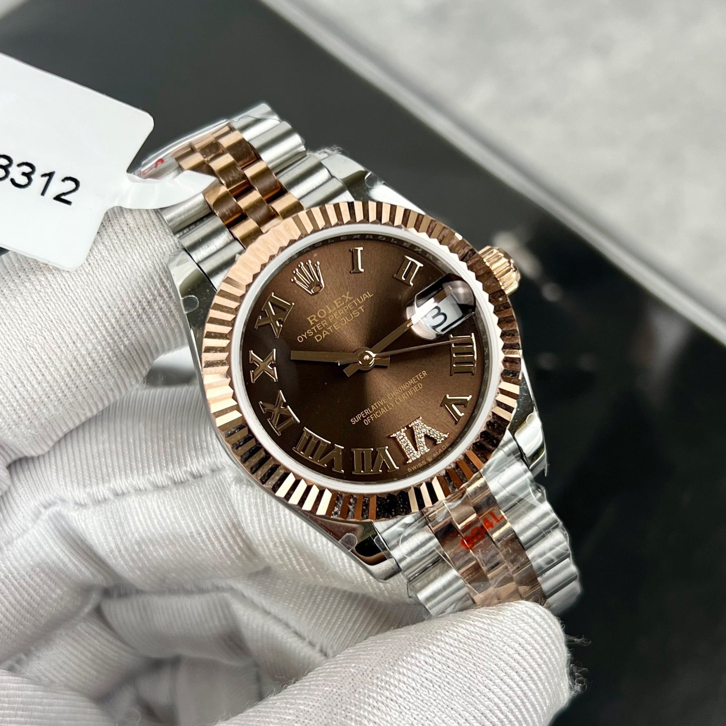 Rolex Datejust 31 Uhr mit schokoladenbraunem Zifferblatt 178271, beste 1:1-Edition, 18 Karat beschichtetes Roségold, GM