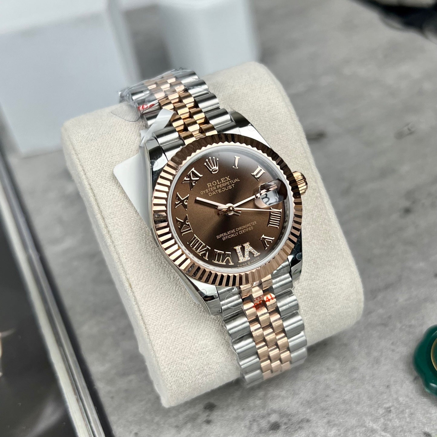 Rolex Datejust 31 Uhr mit schokoladenbraunem Zifferblatt 178271, beste 1:1-Edition, 18 Karat beschichtetes Roségold, GM