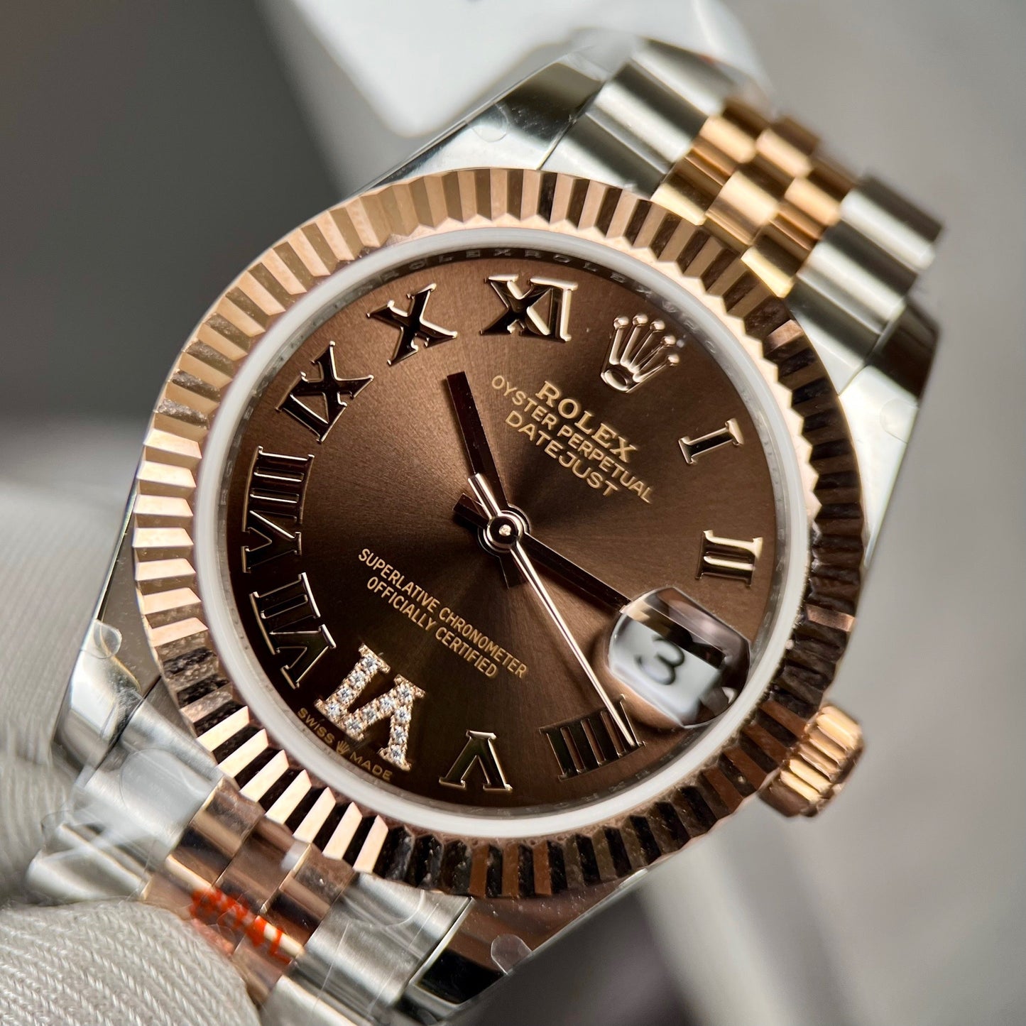 Rolex Datejust 31 Uhr mit schokoladenbraunem Zifferblatt 178271, beste 1:1-Edition, 18 Karat beschichtetes Roségold, GM