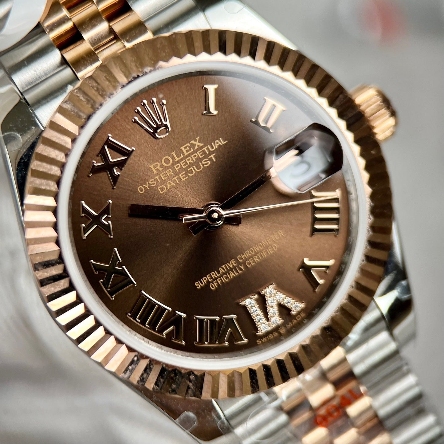 Rolex Datejust 31 Uhr mit schokoladenbraunem Zifferblatt 178271, beste 1:1-Edition, 18 Karat beschichtetes Roségold, GM