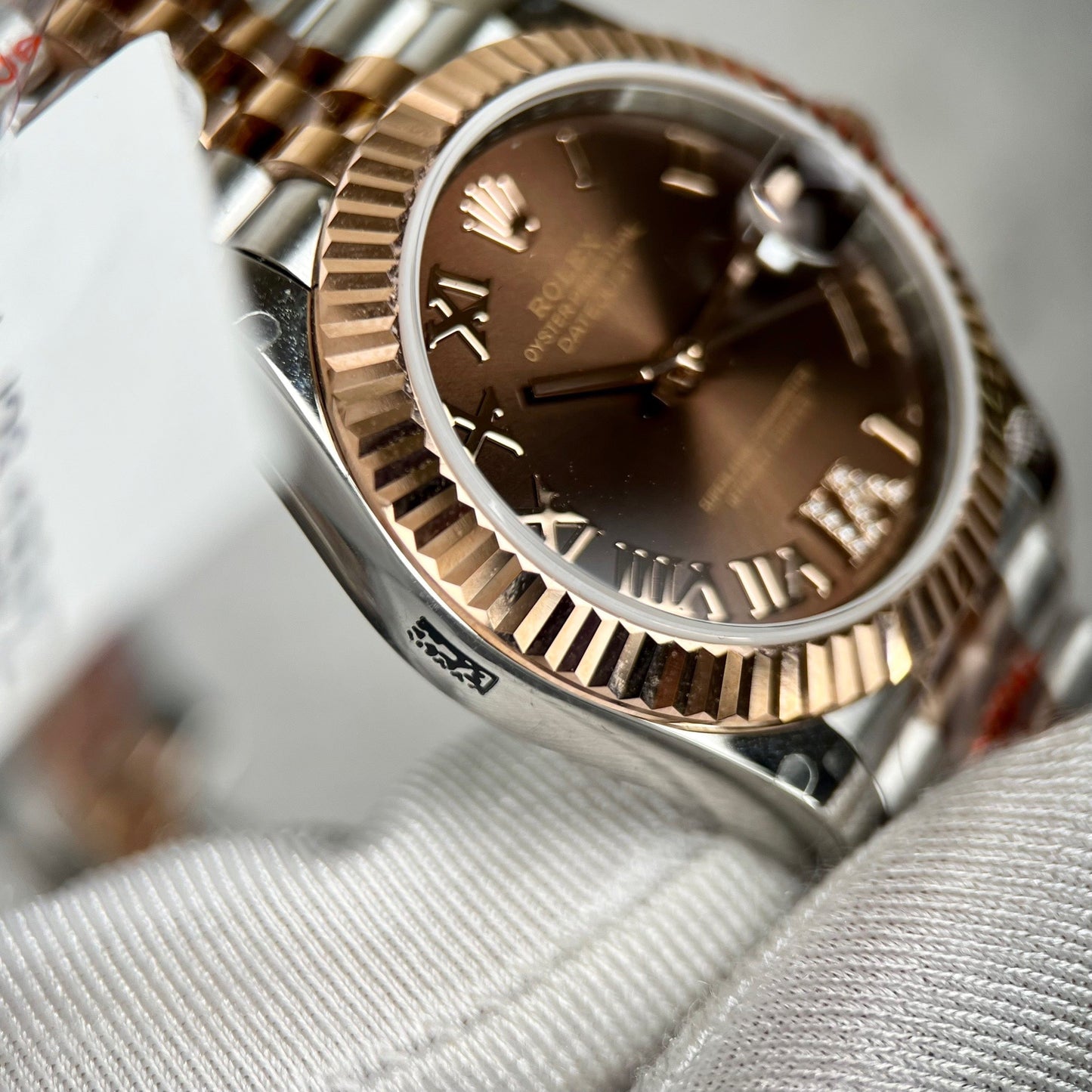 Rolex Datejust 31 Uhr mit schokoladenbraunem Zifferblatt 178271, beste 1:1-Edition, 18 Karat beschichtetes Roségold, GM