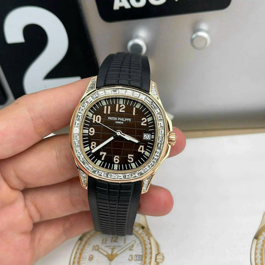 Patek Philippe Aquanaut 5167R-001 Meilleure édition 1:1 enveloppée de 18 carats et baguette de moissanite