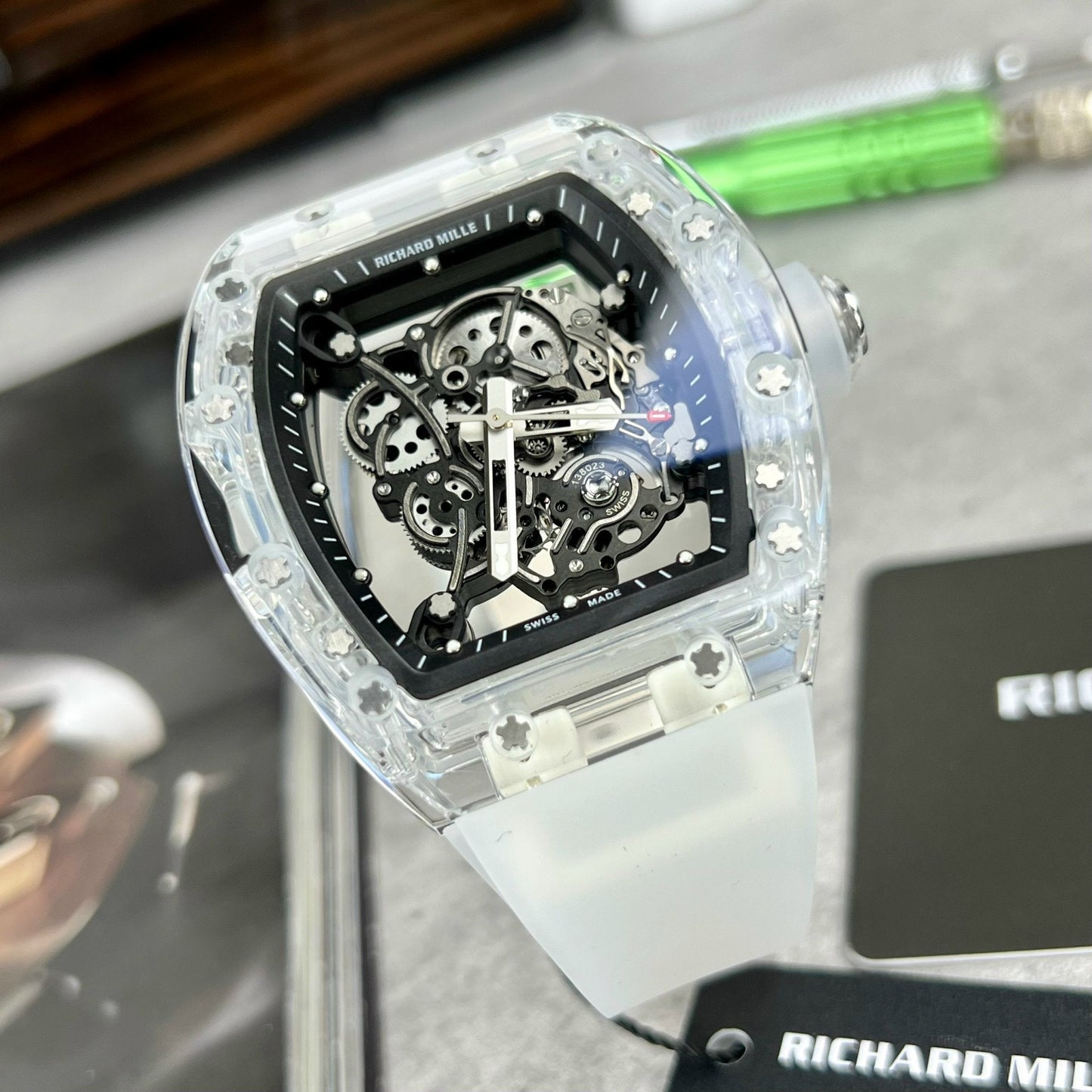 Richard Mille RM055 1:1 Meilleure édition RM Factory Boîtier Saphire