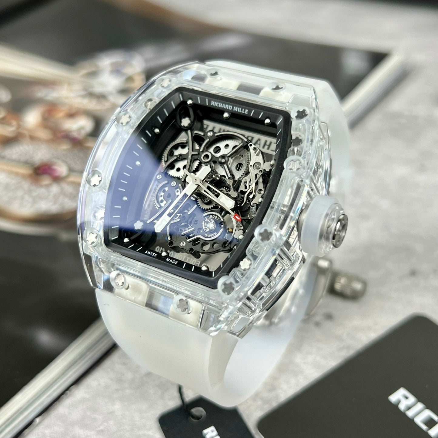 Richard Mille RM055 1:1 Meilleure édition RM Factory Boîtier Saphire