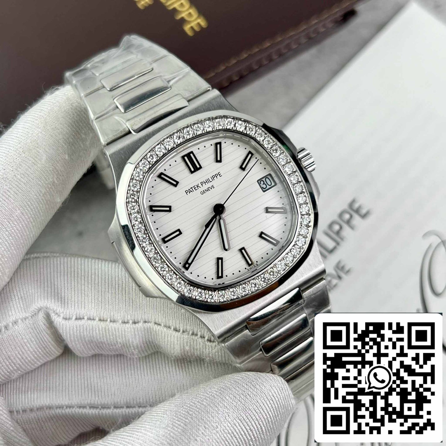 Patek Philippe Nautilus 5711/1A-011 Meilleure édition 1:1 PPF Factory Custom Diamonds Moissanite