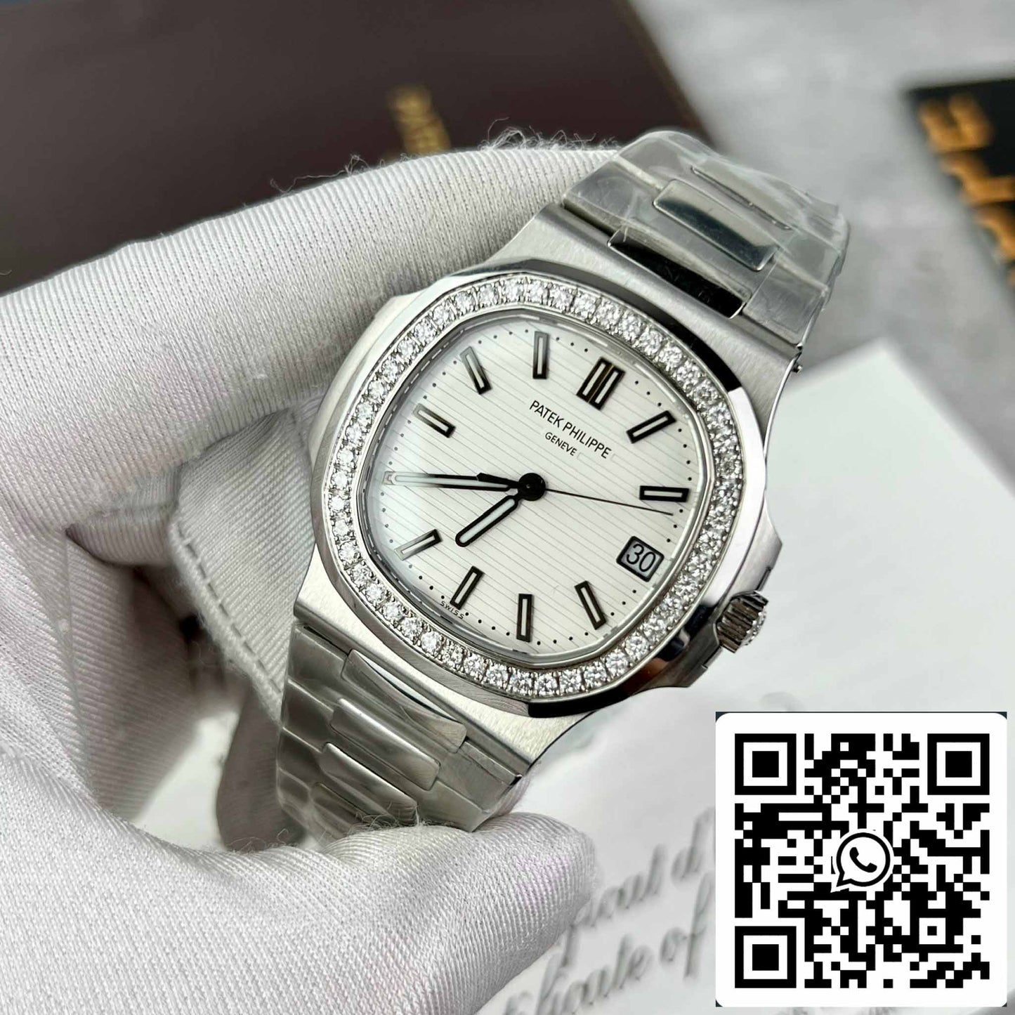 Patek Philippe Nautilus 5711/1A-011 Meilleure édition 1:1 PPF Factory Custom Diamonds Moissanite