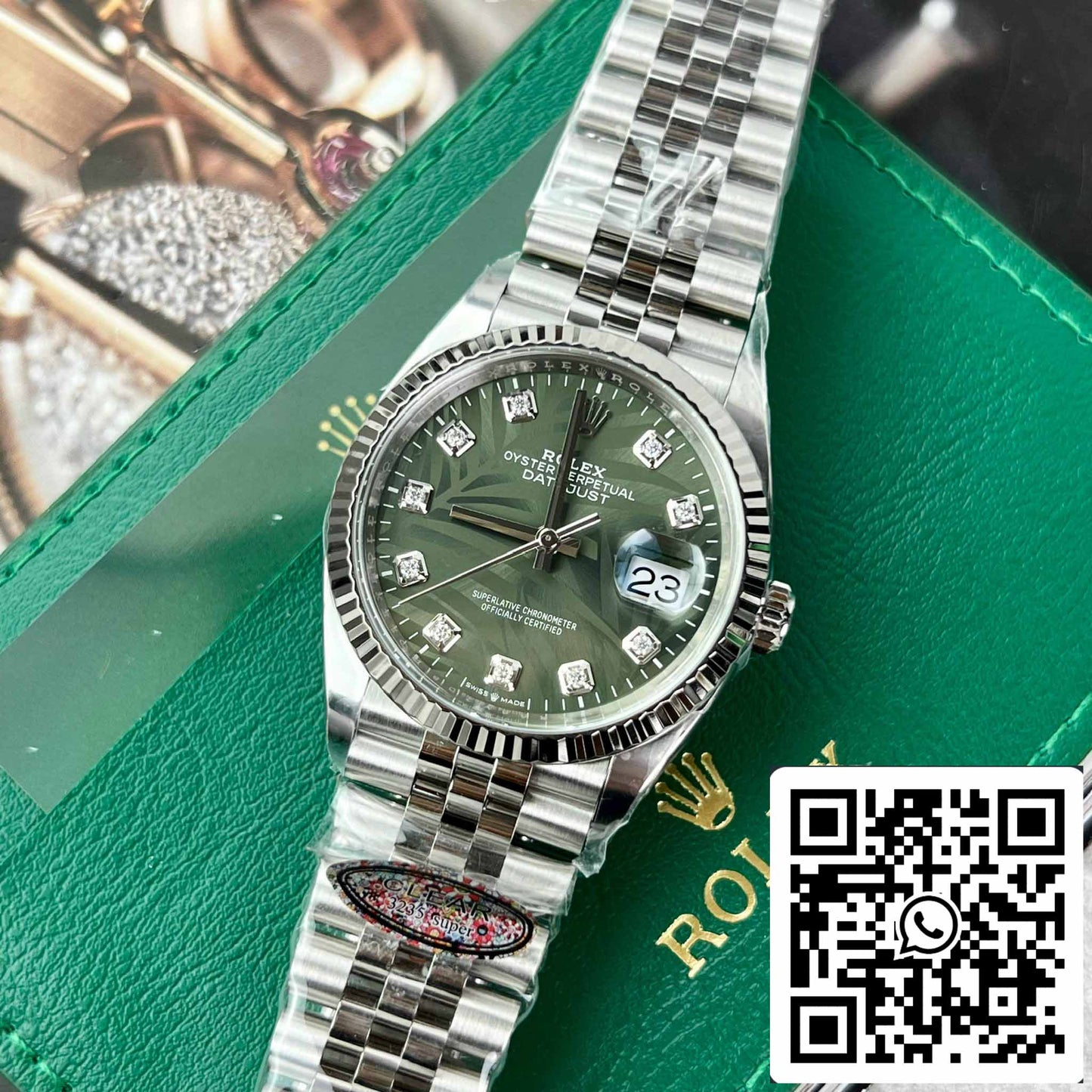 Rolex Datejust M126234-0055 36MM 1:1 Melhor Edição Clean Factory Mostrador Verde