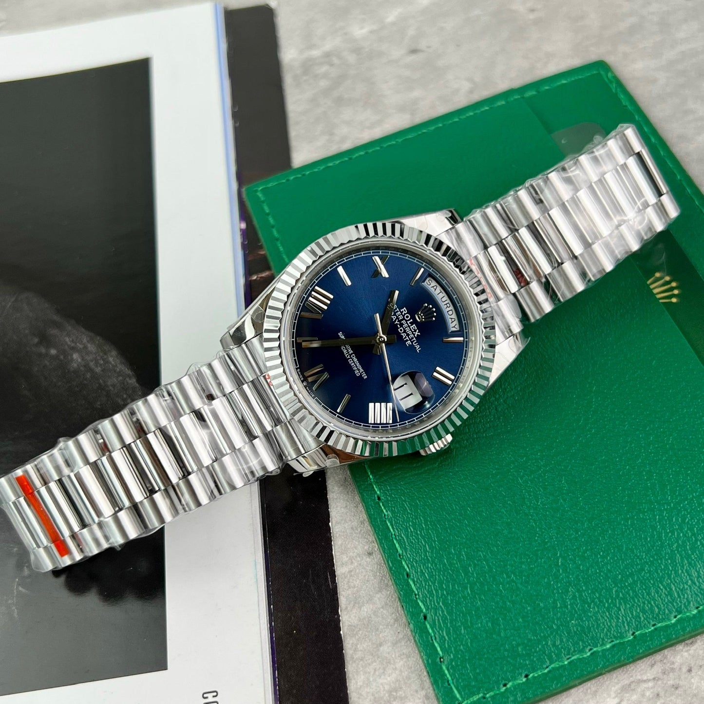 Rolex Day Date M228236-0007 1:1 Meilleure édition GM Factory V2 Cadran bleu