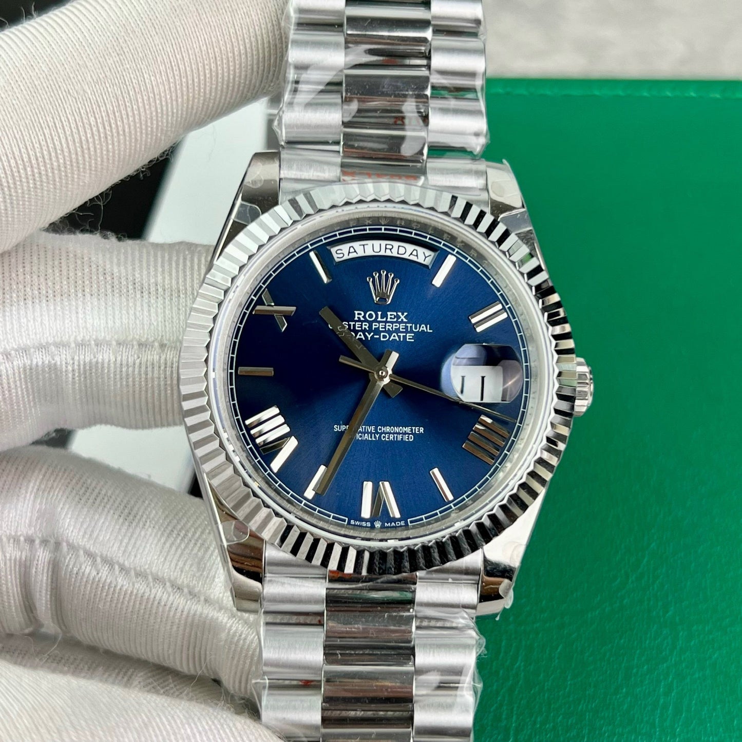 Rolex Day Date M228236-0007 1:1 Meilleure édition GM Factory V2 Cadran bleu