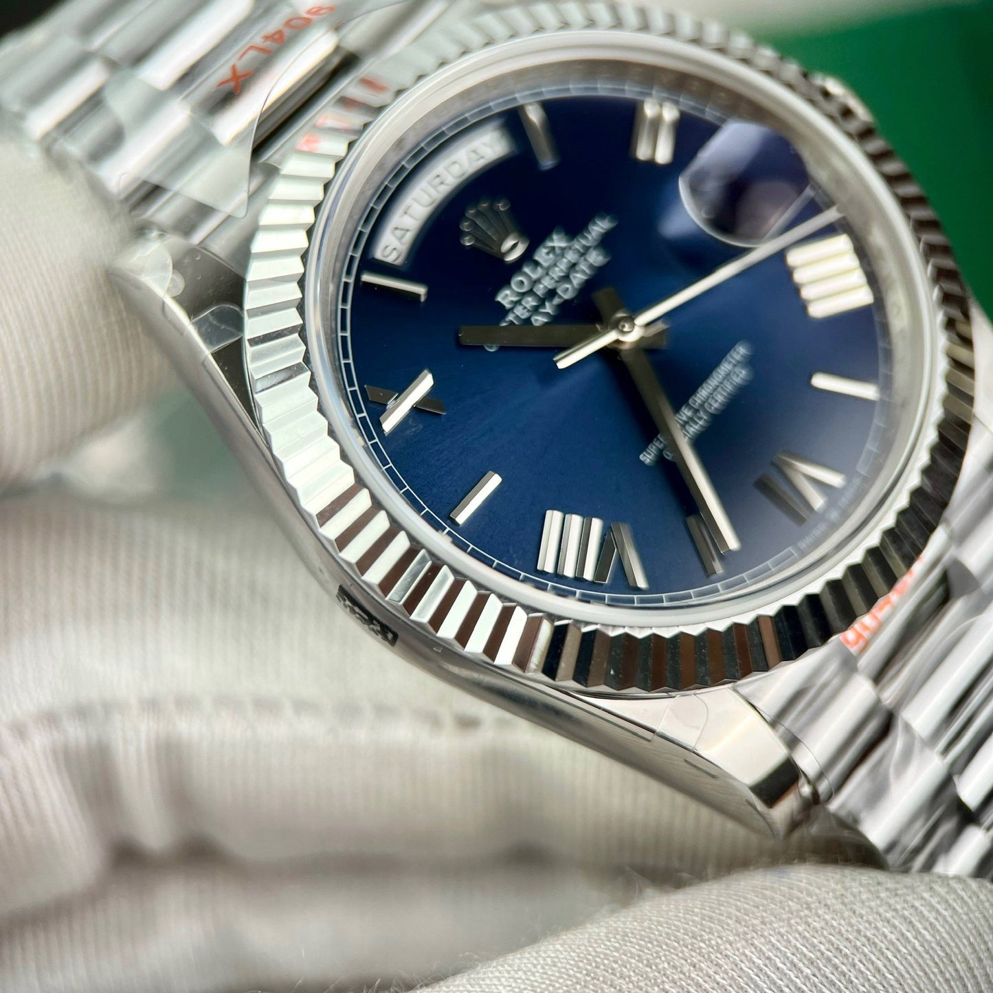 Rolex Day Date M228236-0007 1:1 Meilleure édition GM Factory V2 Cadran bleu