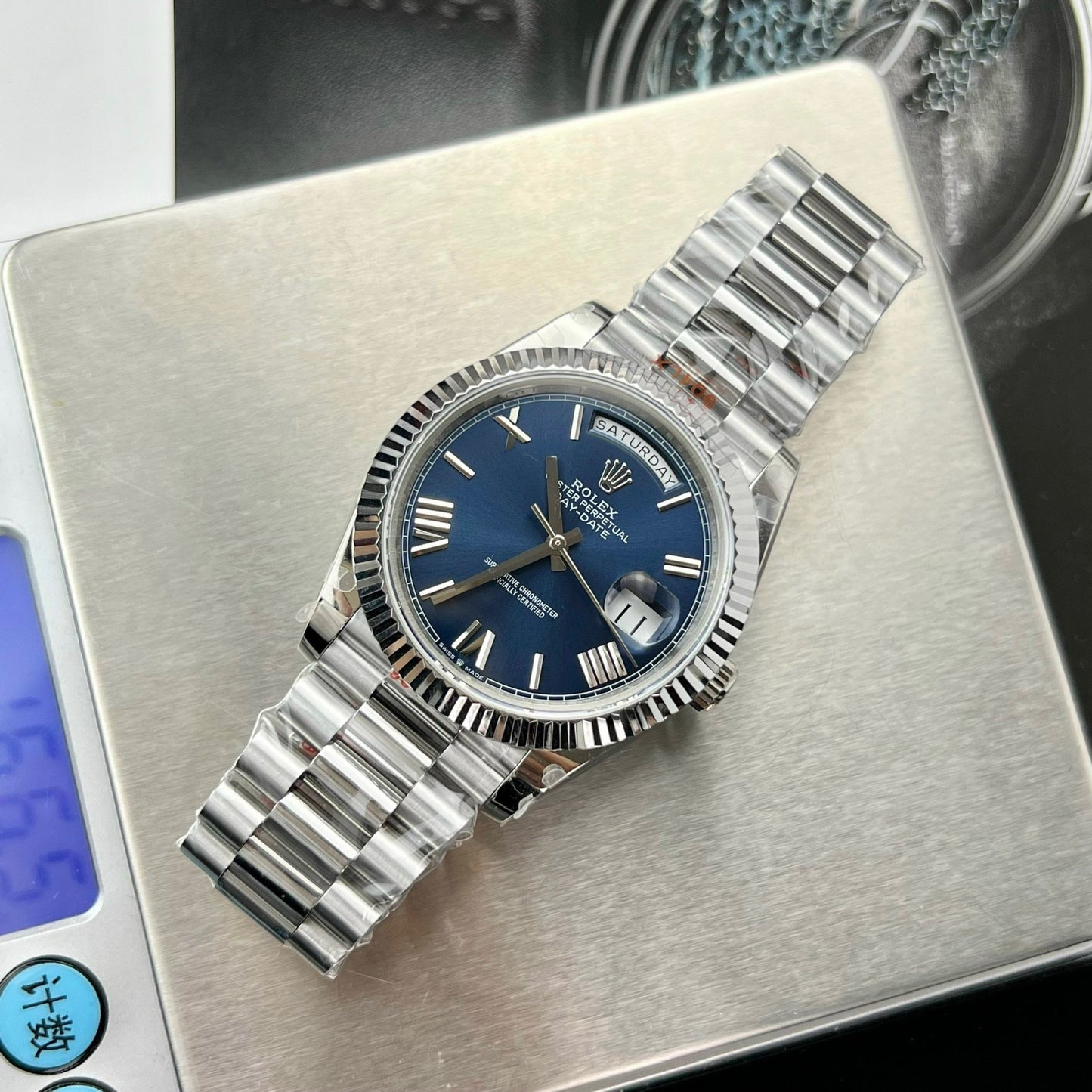 Rolex Day Date M228236-0007 1:1 Meilleure édition GM Factory V2 Cadran bleu