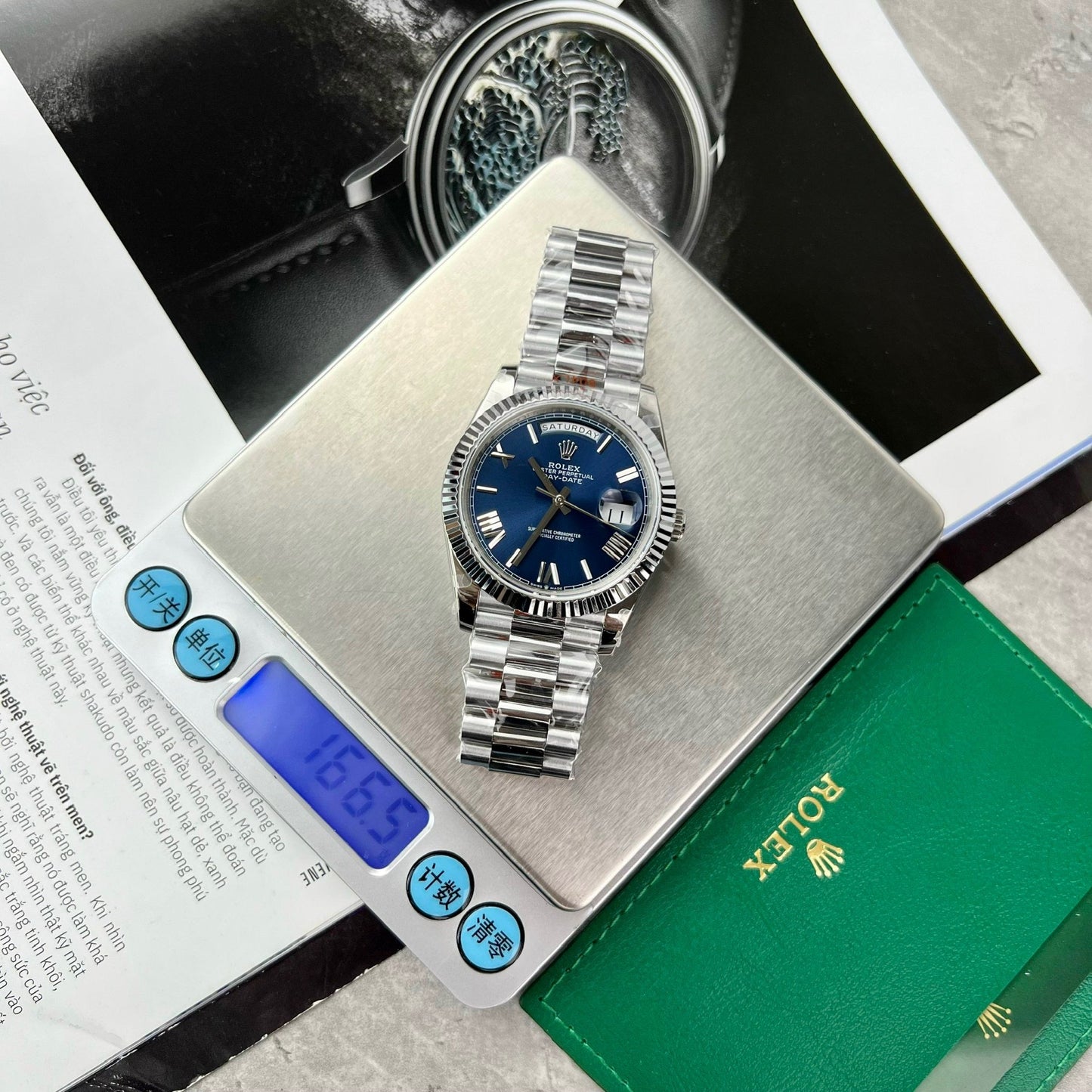 Rolex Day Date M228236-0007 1:1 Meilleure édition GM Factory V2 Cadran bleu