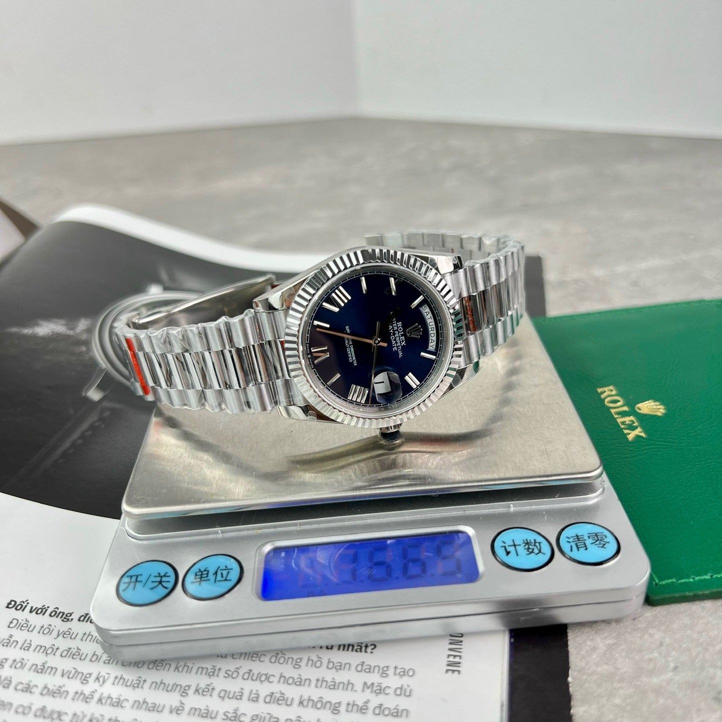 Rolex Day Date M228236-0007 1:1 Meilleure édition GM Factory V2 Cadran bleu