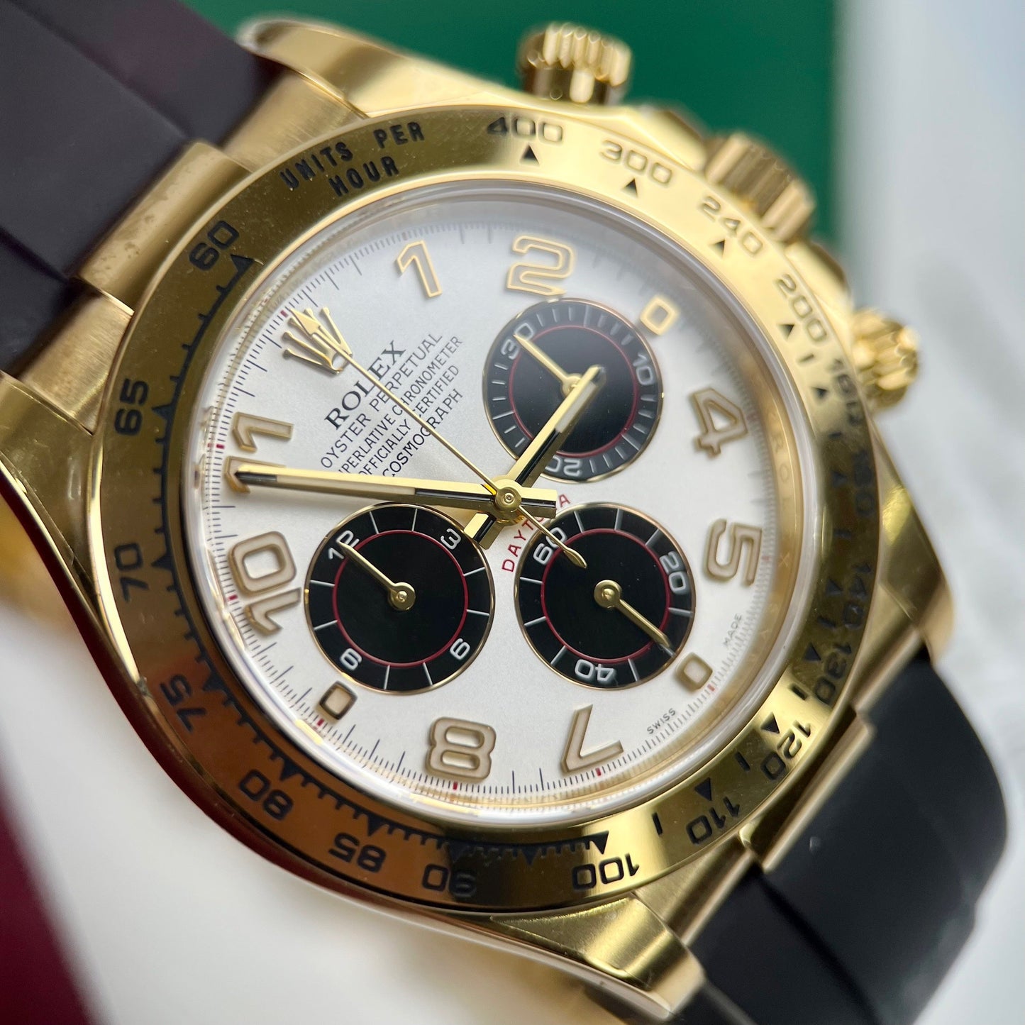 Rolex Cosmograph Daytona 116528 1:1 Melhor Edição Pulseira de Borracha de Fábrica Limpa