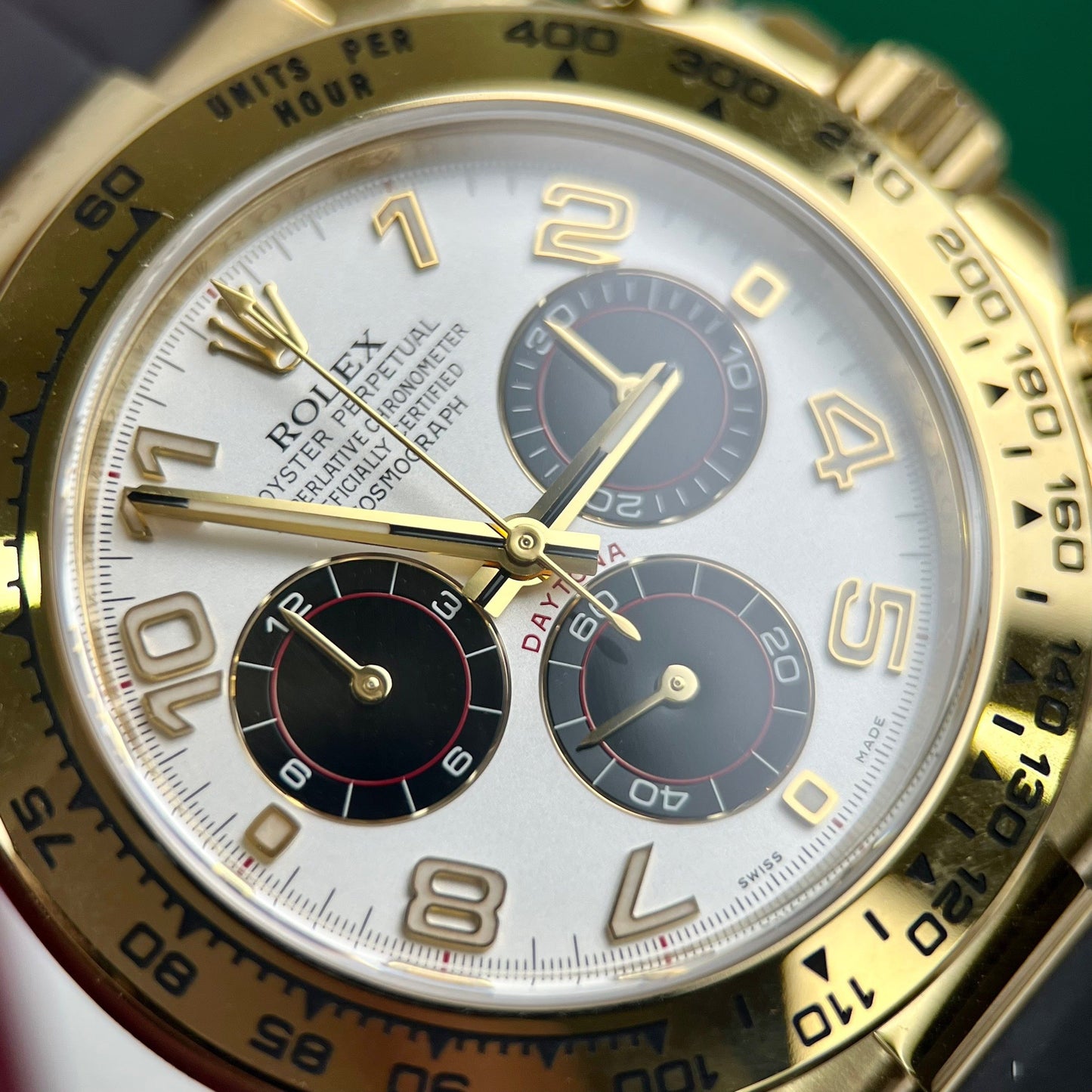 Rolex Cosmograph Daytona 116528 1:1 Melhor Edição Pulseira de Borracha de Fábrica Limpa