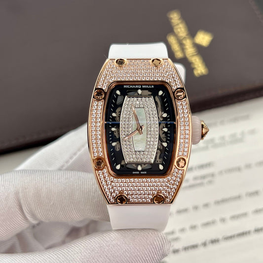 Richard Mille RM 07-01 1:1 Best Edition RM Factory caixa personalizada cheia de diamantes