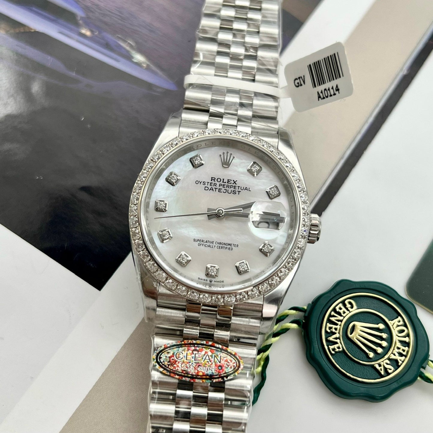 Rolex Datejust M278274-0006 Mother Of Pearl Dial custom Diamonds Bezel