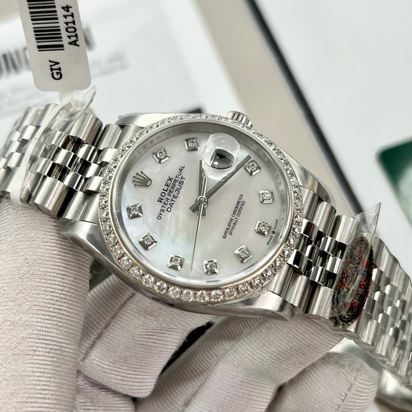 Rolex Datejust M278274-0006 Mother Of Pearl Dial custom Diamonds Bezel