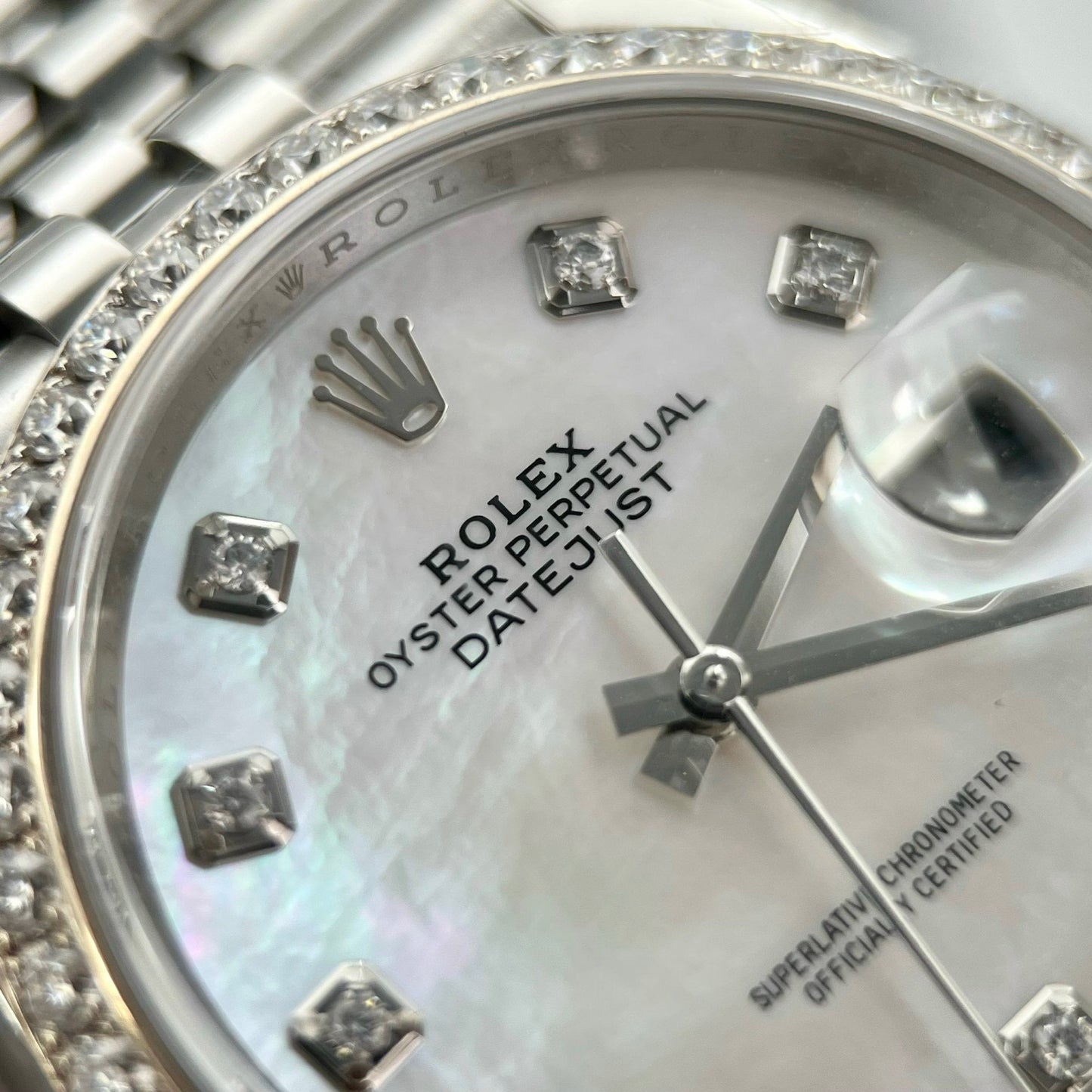 Rolex Datejust M278274-0006 Mother Of Pearl Dial custom Diamonds Bezel