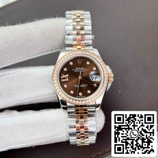 Replik Rolex Lady-Datejust 28 279171-0003 Schokoladenzifferblatt EW Factory Best Edition