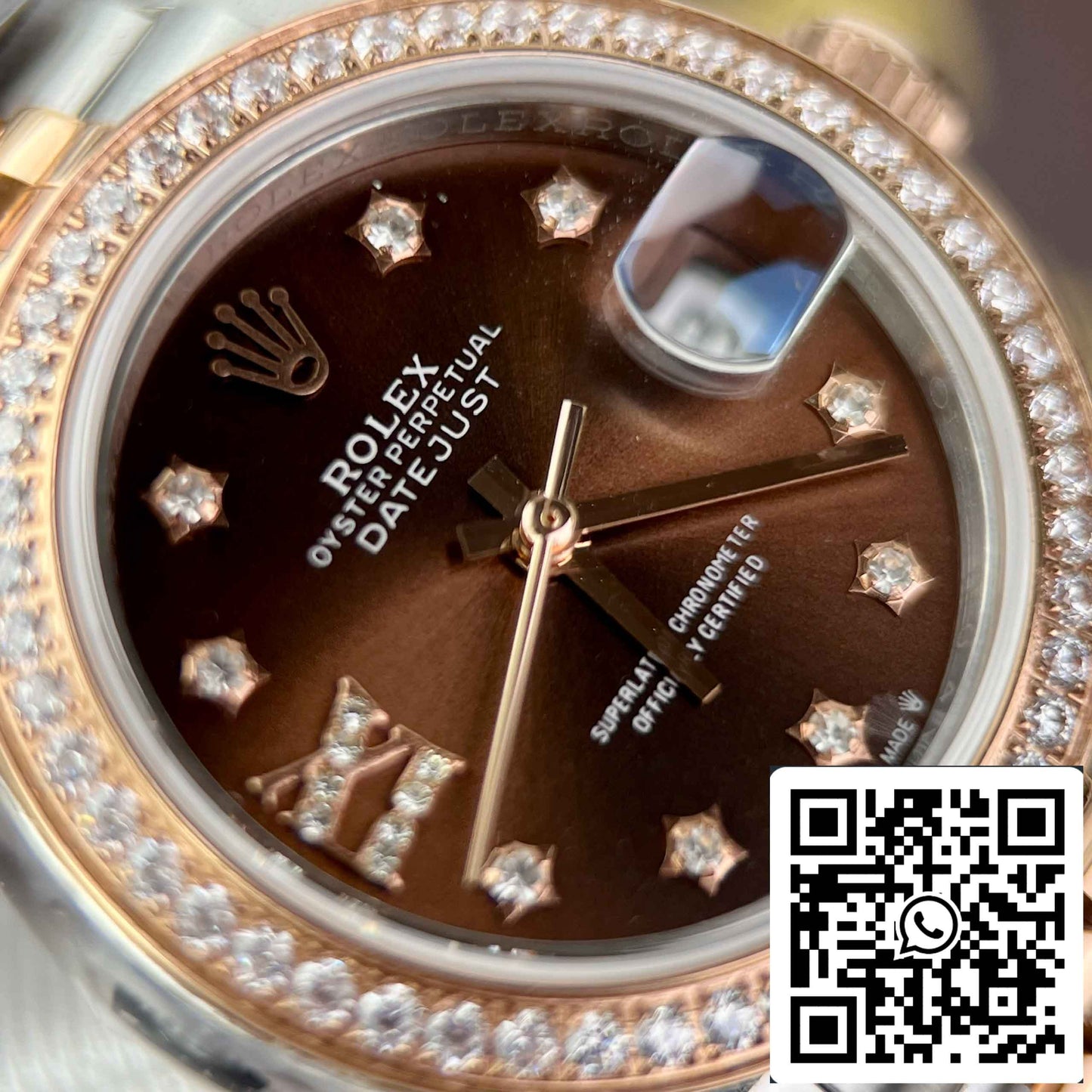 Replica Rolex Lady-Datejust 28 279171-0003 Quadrante color cioccolato EW Factory Best Edition