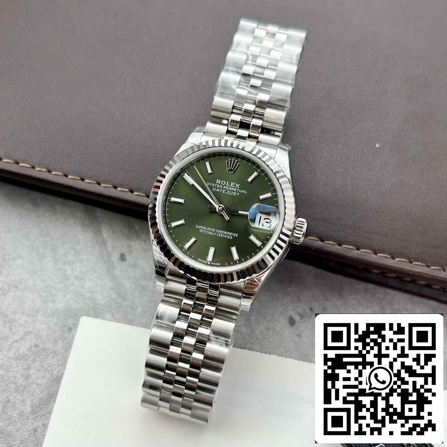 Replica Rolex Datejust 31 278274-0018 EW Factory 31mm quadrante verde oliva